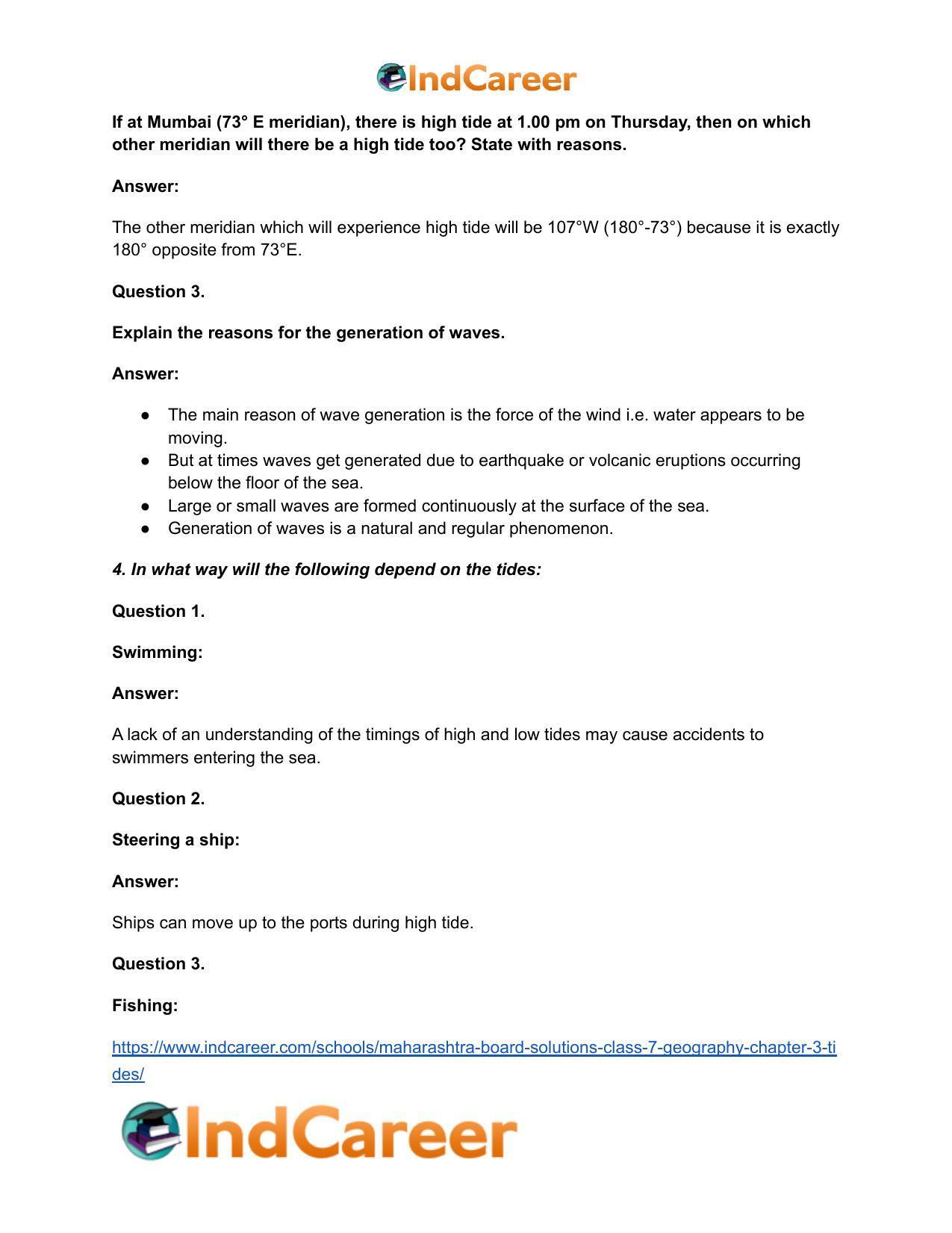 Maharashtra Board Solutions Class 7-Geography: Chapter 3- Tides - Page 5