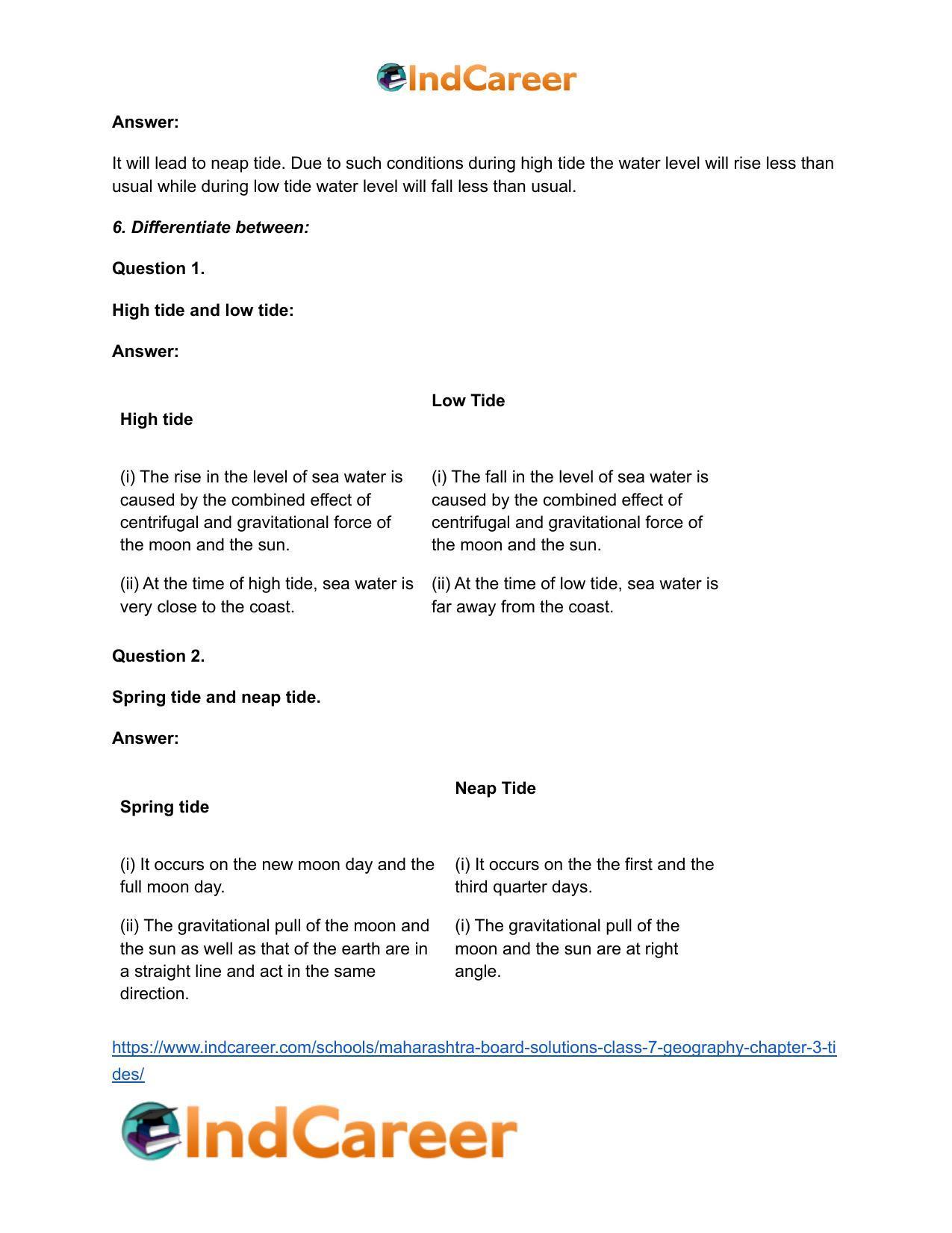 Maharashtra Board Solutions Class 7-Geography: Chapter 3- Tides - Page 8