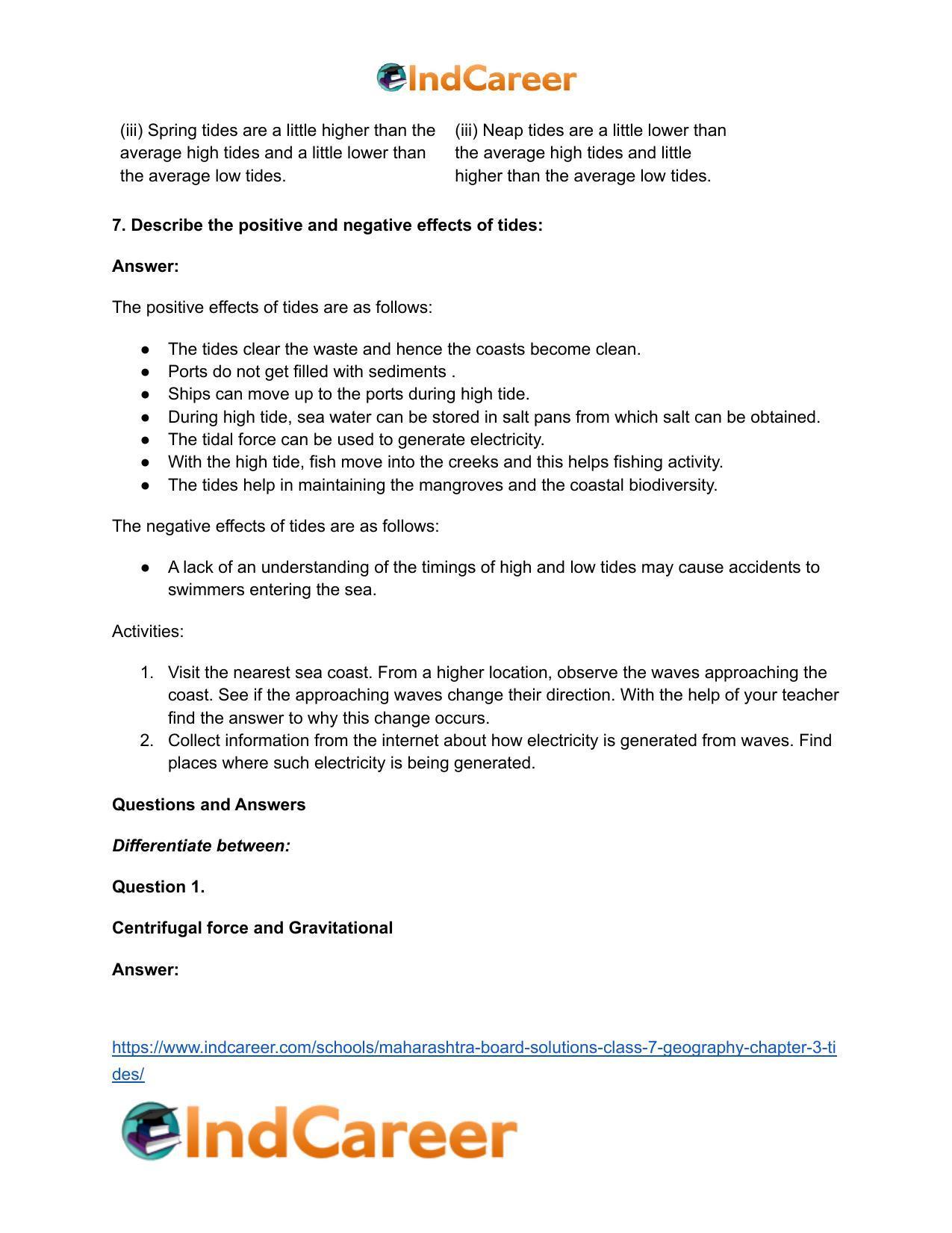 Maharashtra Board Solutions Class 7-Geography: Chapter 3- Tides - Page 9
