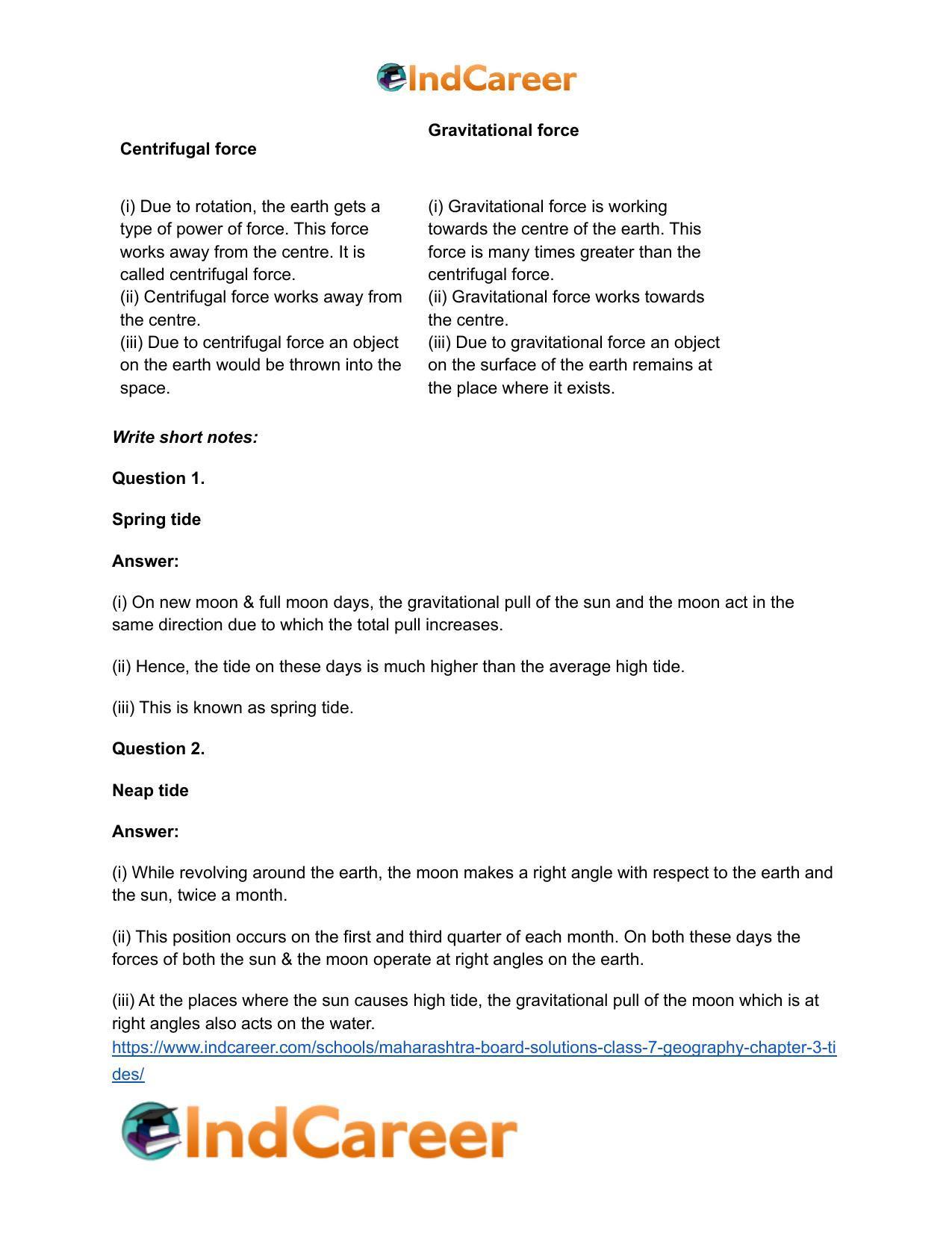 Maharashtra Board Solutions Class 7-Geography: Chapter 3- Tides - Page 10