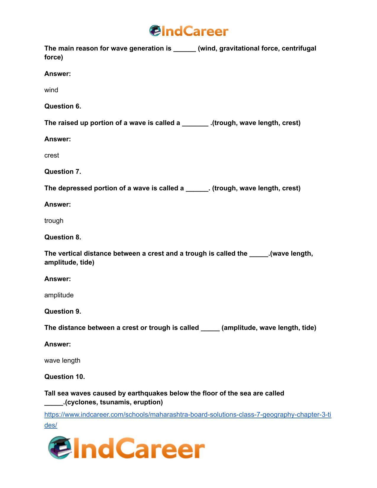 Maharashtra Board Solutions Class 7-Geography: Chapter 3- Tides - Page 16