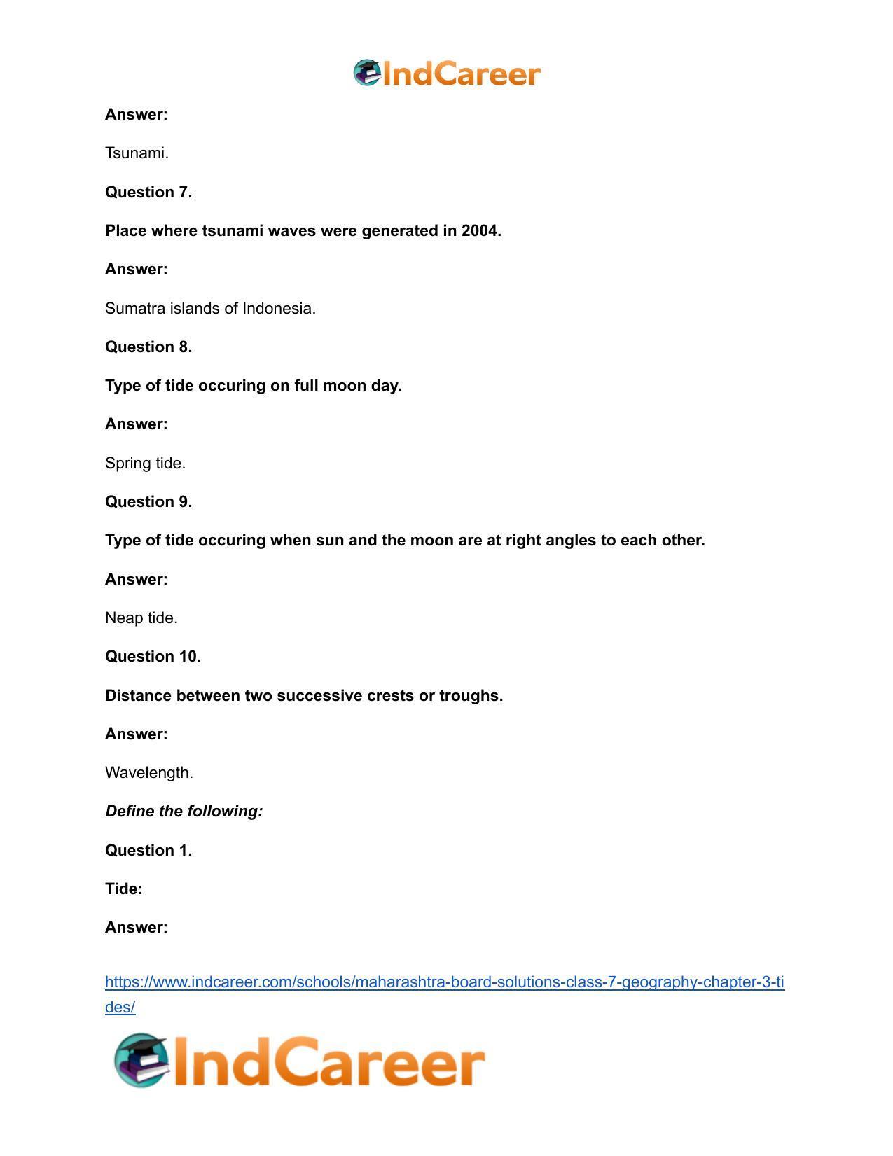 Maharashtra Board Solutions Class 7-Geography: Chapter 3- Tides - Page 20