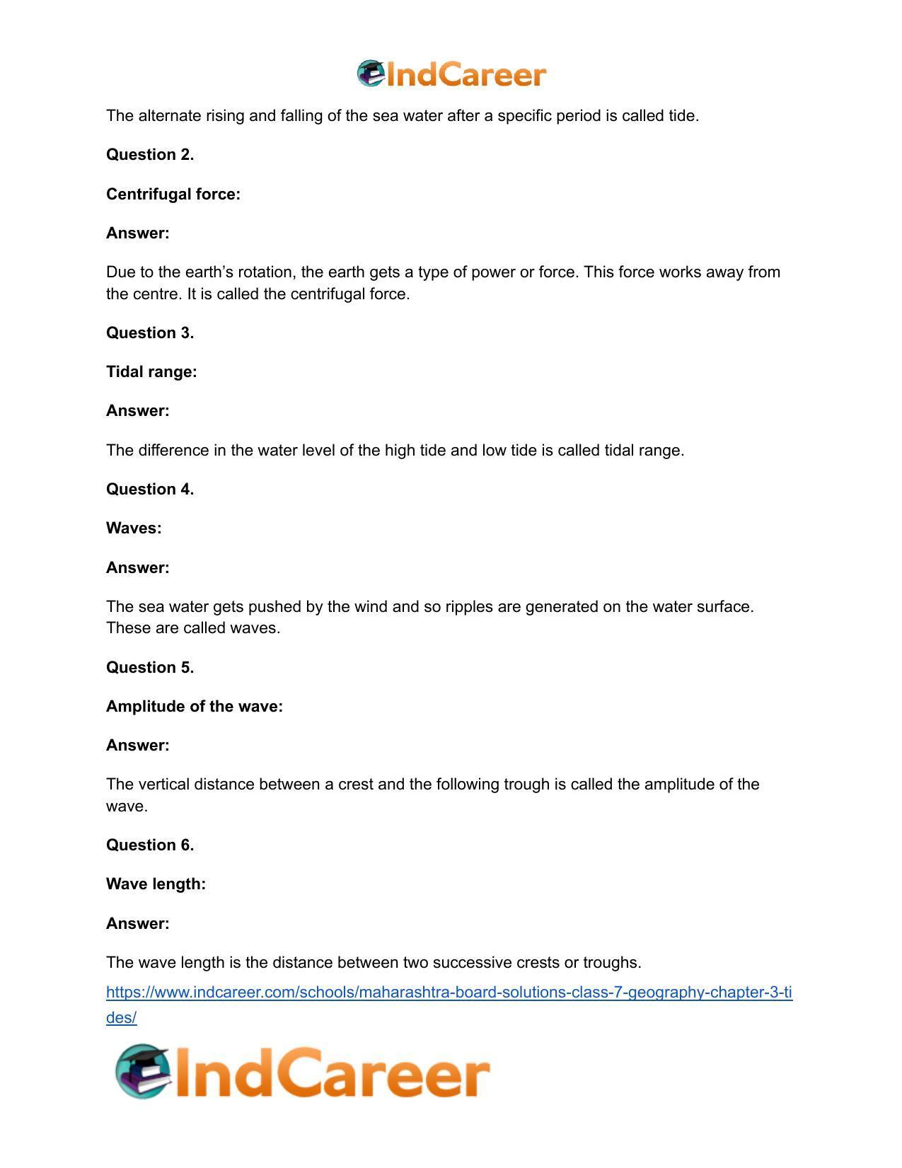Maharashtra Board Solutions Class 7-Geography: Chapter 3- Tides - Page 21