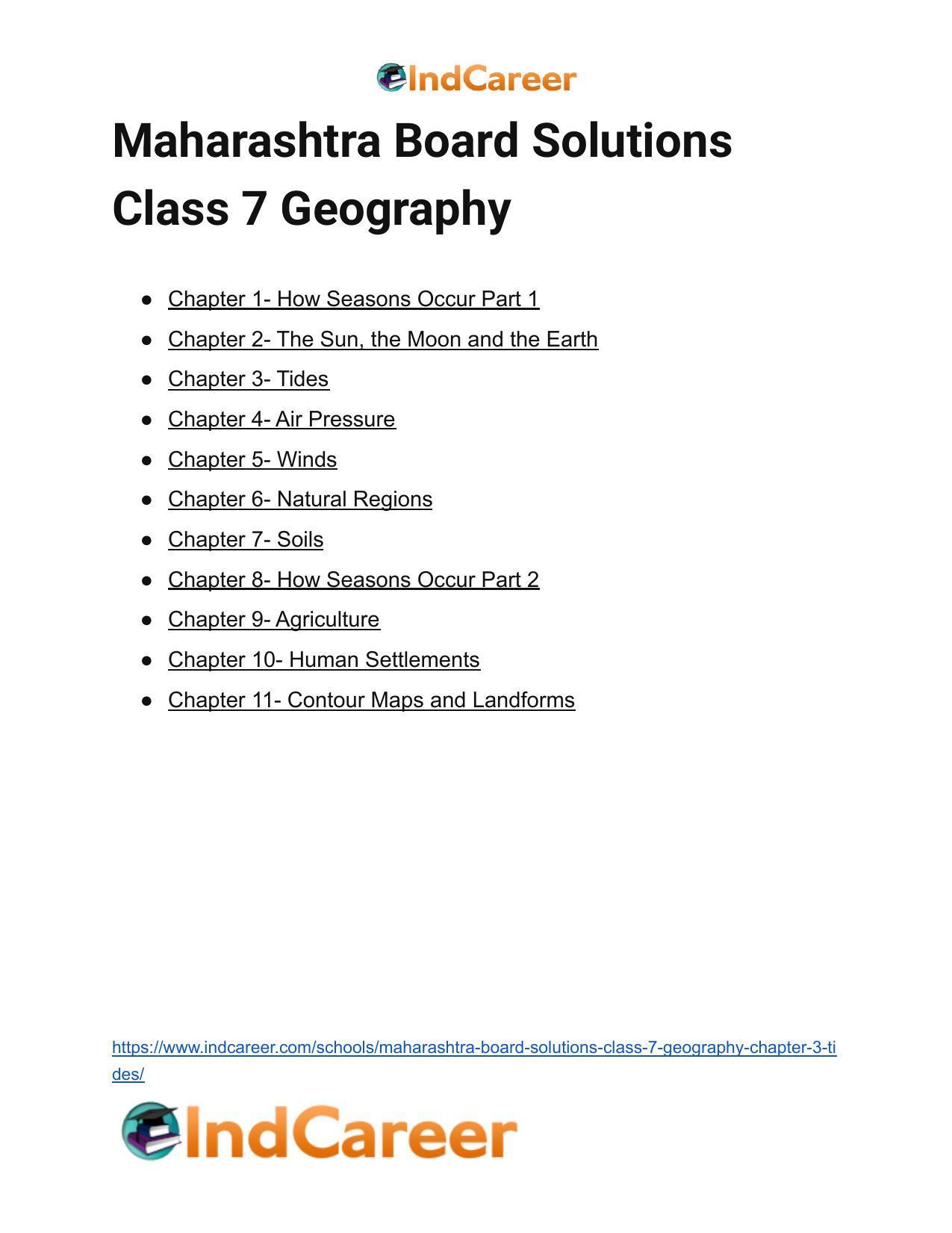 Maharashtra Board Solutions Class 7-Geography: Chapter 3- Tides - Page 30