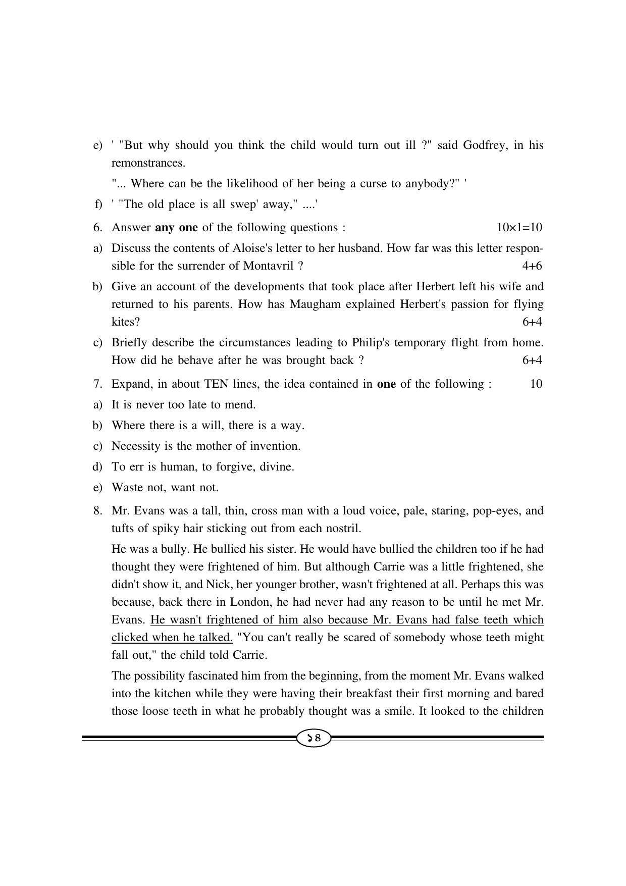 WBBSE Class X Syllabus Class X (English 1st Language) - Page 6