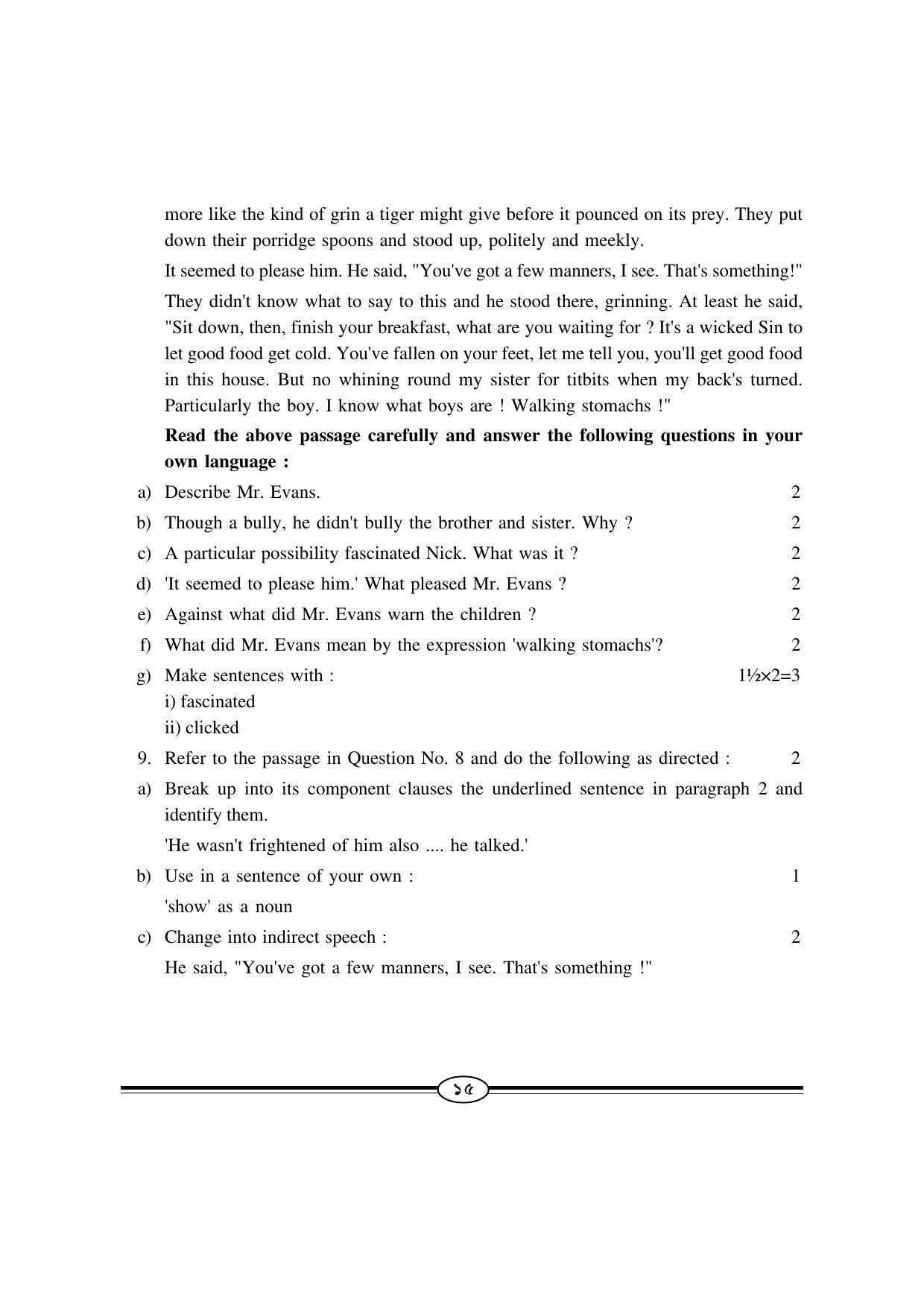 WBBSE Class X Syllabus Class X (English 1st Language) - Page 7
