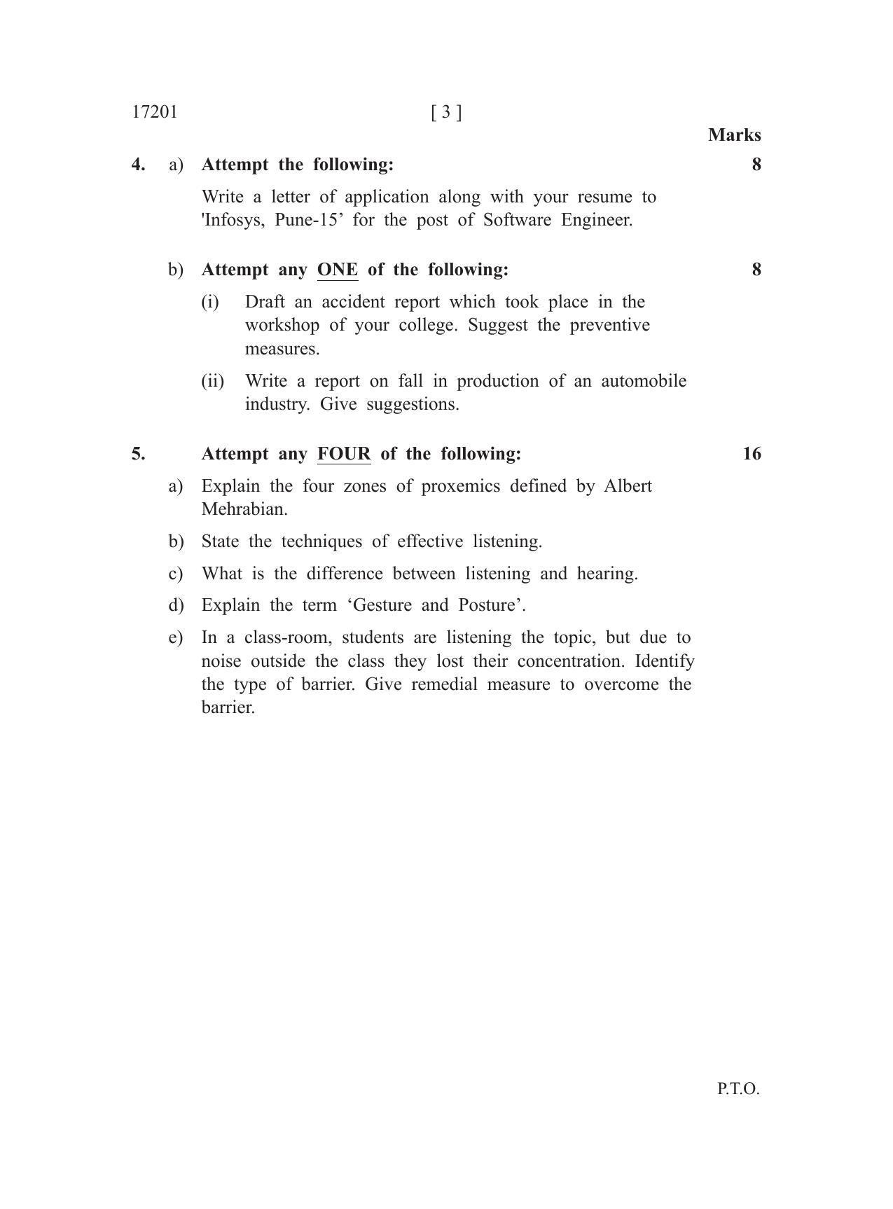 MSBTE Summer Question Paper 2019 - Communication Skills - Page 3