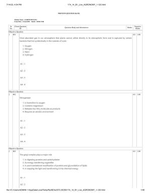 ICAR AIEEA PG 2023 AGRONOMY Question Paper- 14 July 2023