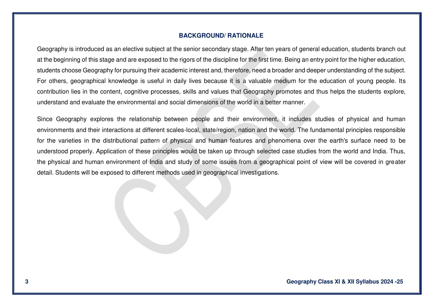 CBSE Class 11 & 12 Geography Syllabus - Page 3