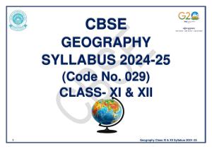 CBSE Class 11 & 12 Geography Syllabus