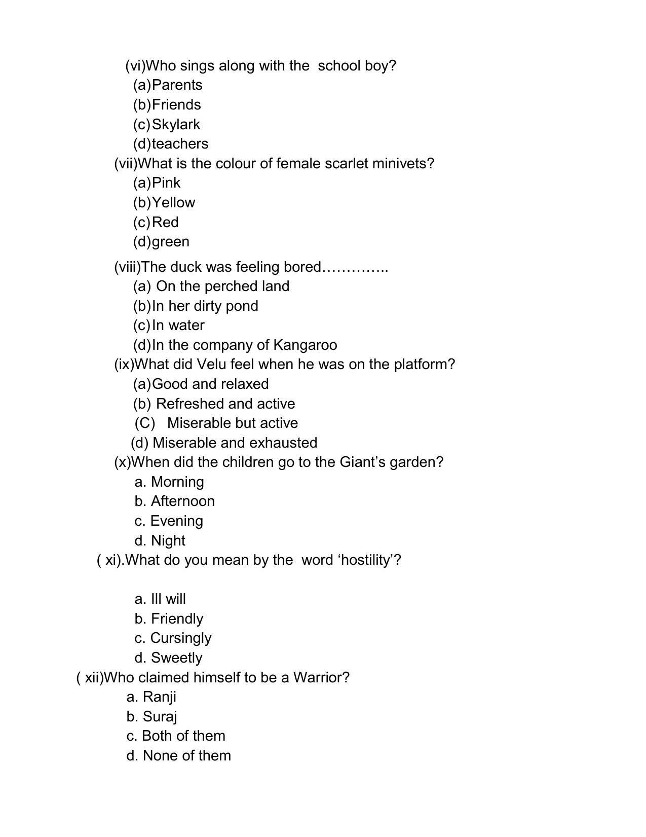 HPBOSE Class 8th English Sample Question Papers 2025 - Page 2