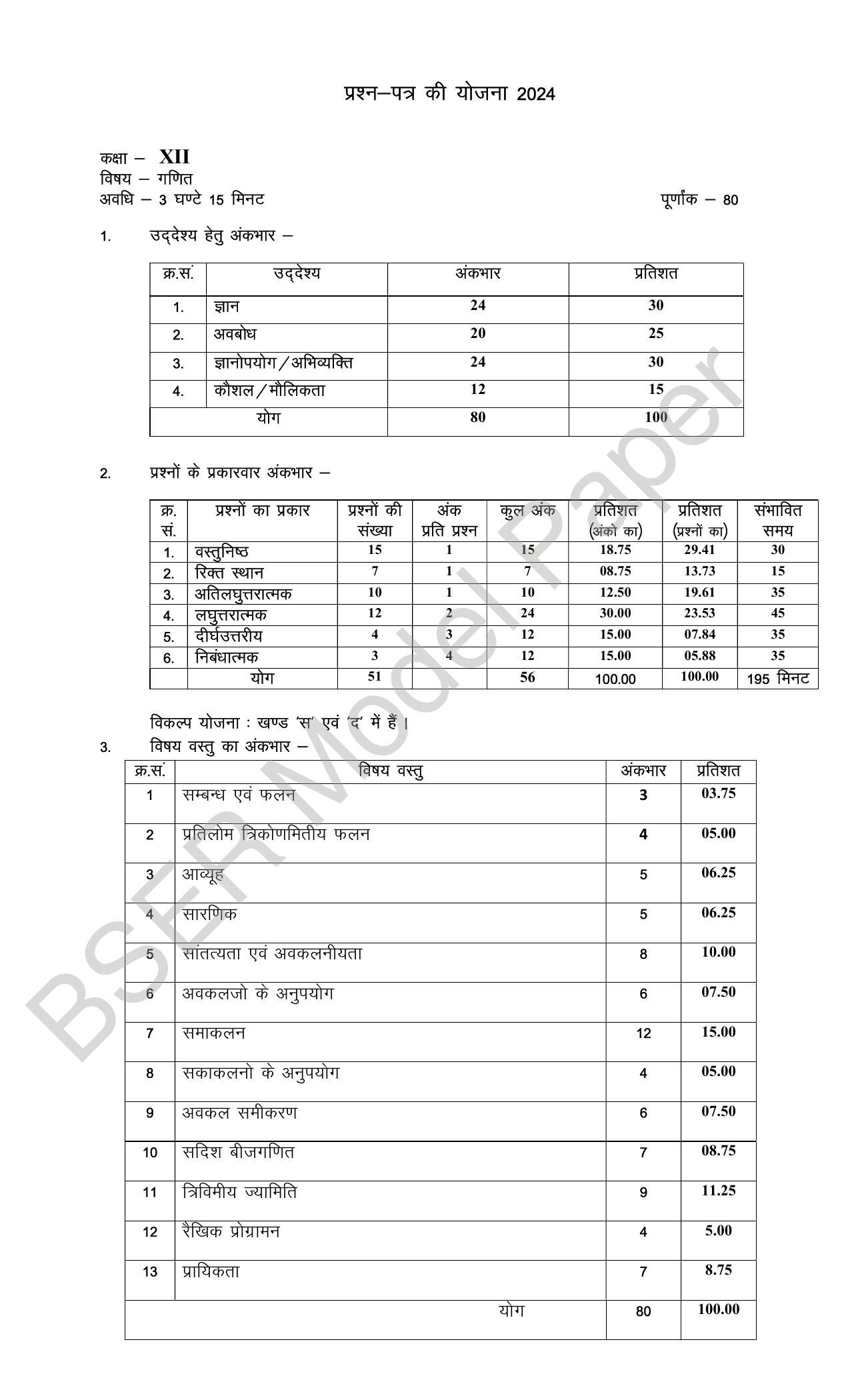 RBSE 2024 Sr Secondary (Commerce) Model Question Paper - Page 39