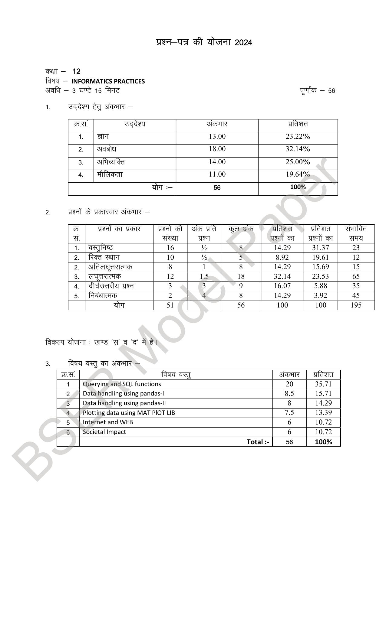RBSE 2024 Sr Secondary (Commerce) Model Question Paper - Page 62
