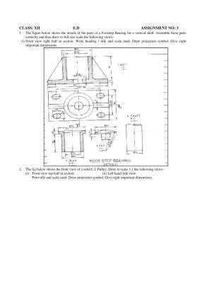 CBSE Worksheets for Class 12 Engineering Drawing Assignment 3