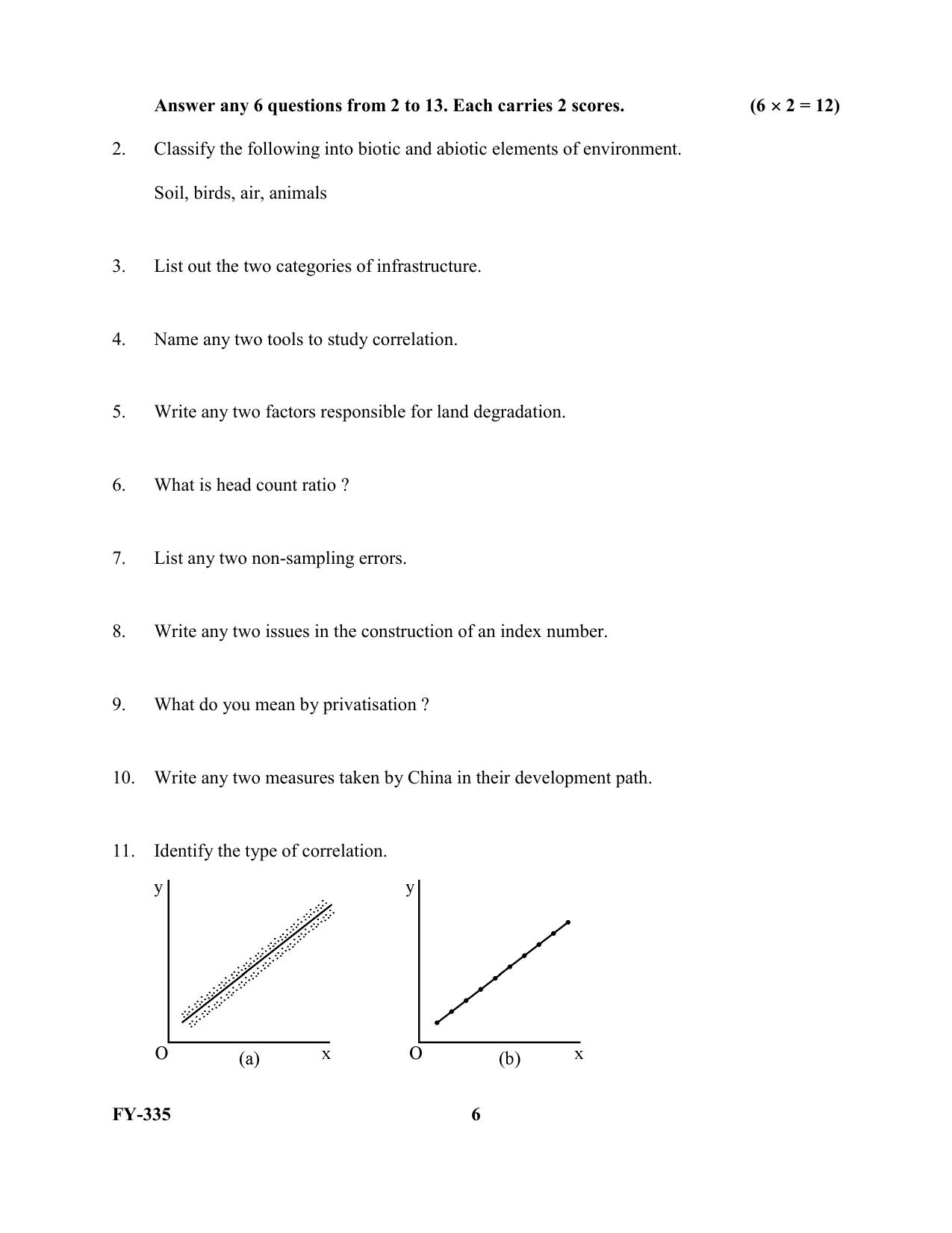 Kerala Plus One 2021 Economics Question Papers (Model) - Page 6