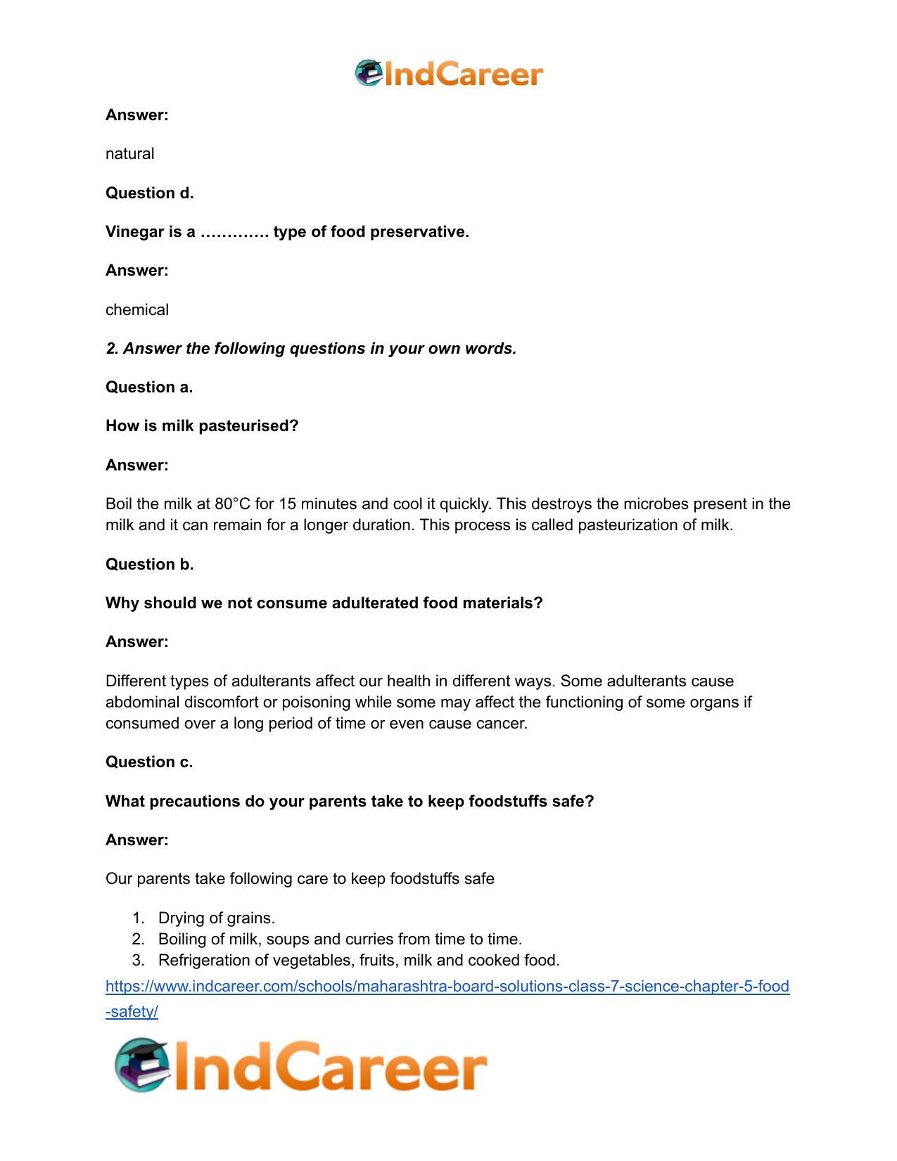 Maharashtra Board Solutions Class 7-Science: Chapter 5- Food Safety - Page 3