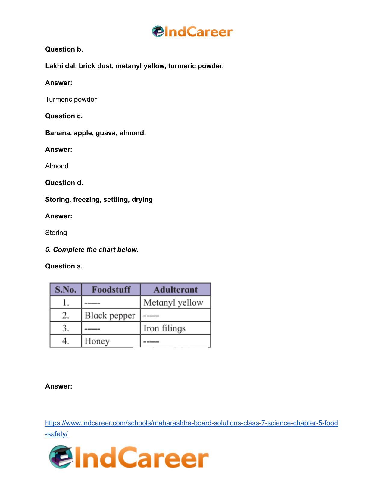 Maharashtra Board Solutions Class 7-Science: Chapter 5- Food Safety - Page 6