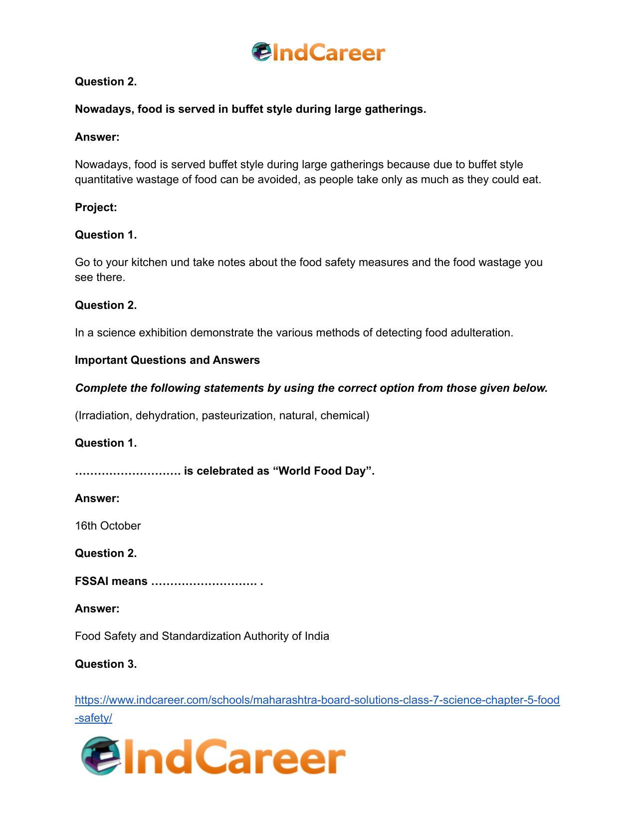 Maharashtra Board Solutions Class 7-Science: Chapter 5- Food Safety - Page 9