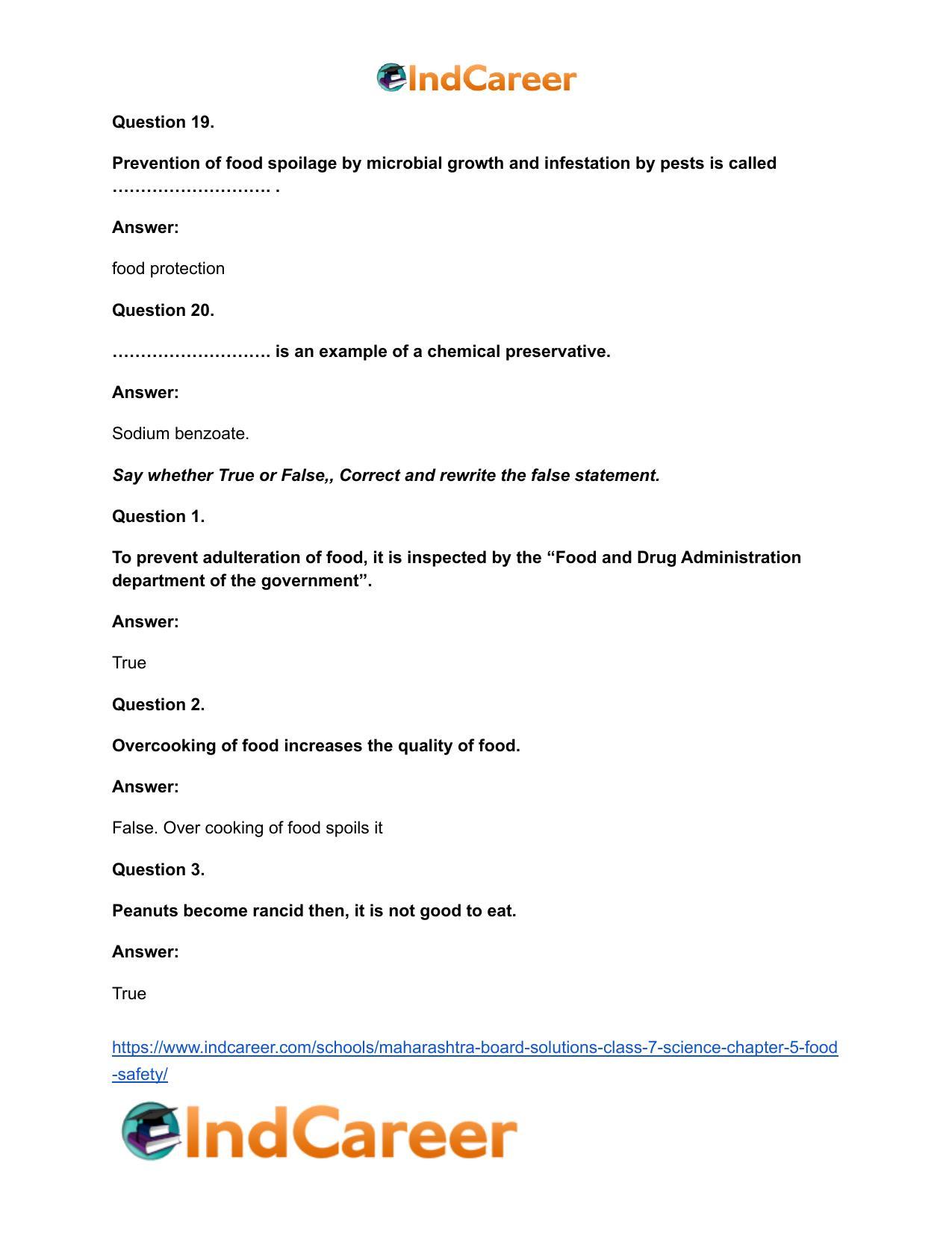 Maharashtra Board Solutions Class 7-Science: Chapter 5- Food Safety - Page 13