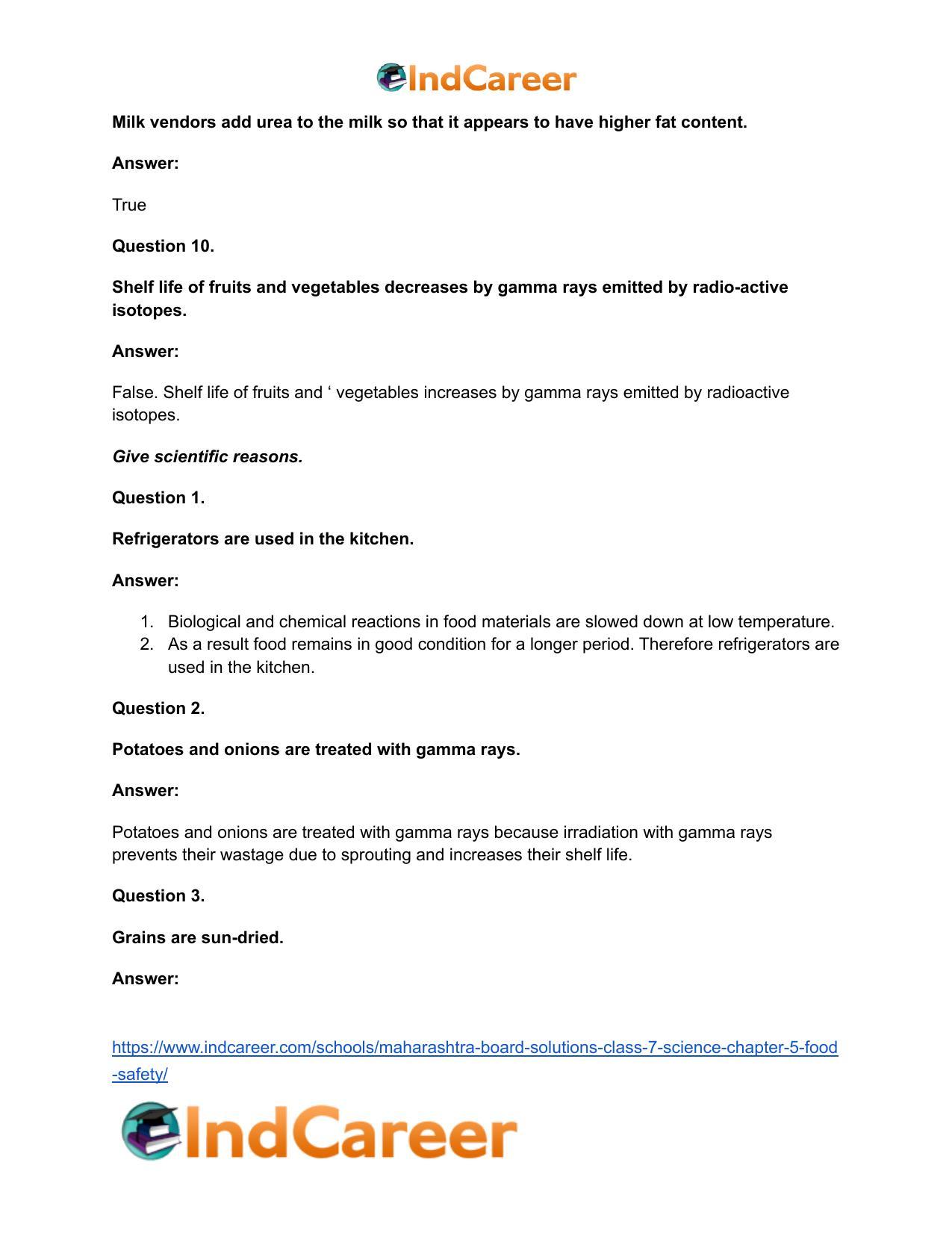 Maharashtra Board Solutions Class 7-Science: Chapter 5- Food Safety - Page 15