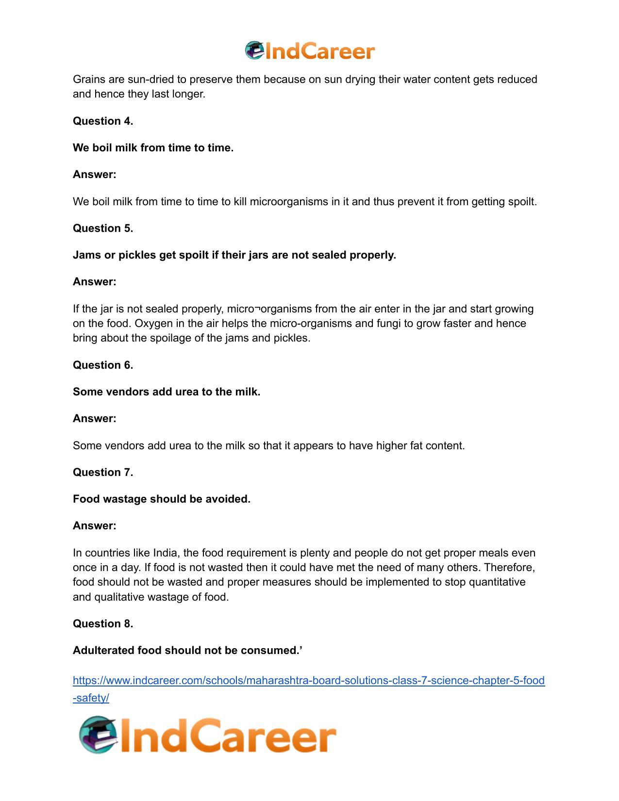 Maharashtra Board Solutions Class 7-Science: Chapter 5- Food Safety - Page 16