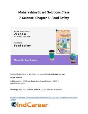 Maharashtra Board Solutions Class 7-Science: Chapter 5- Food Safety