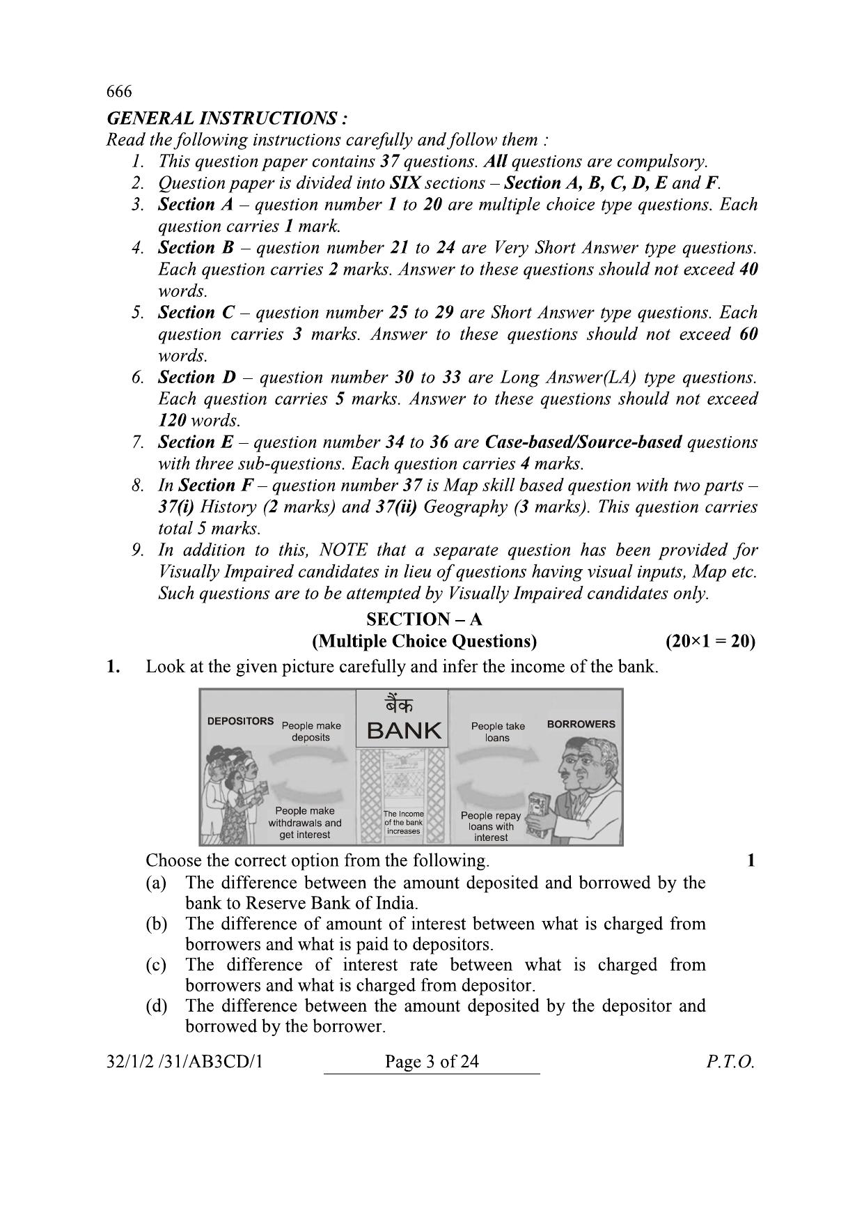 CBSE Class 10 32-1-2 Social Science 2024 Question Paper - Page 3
