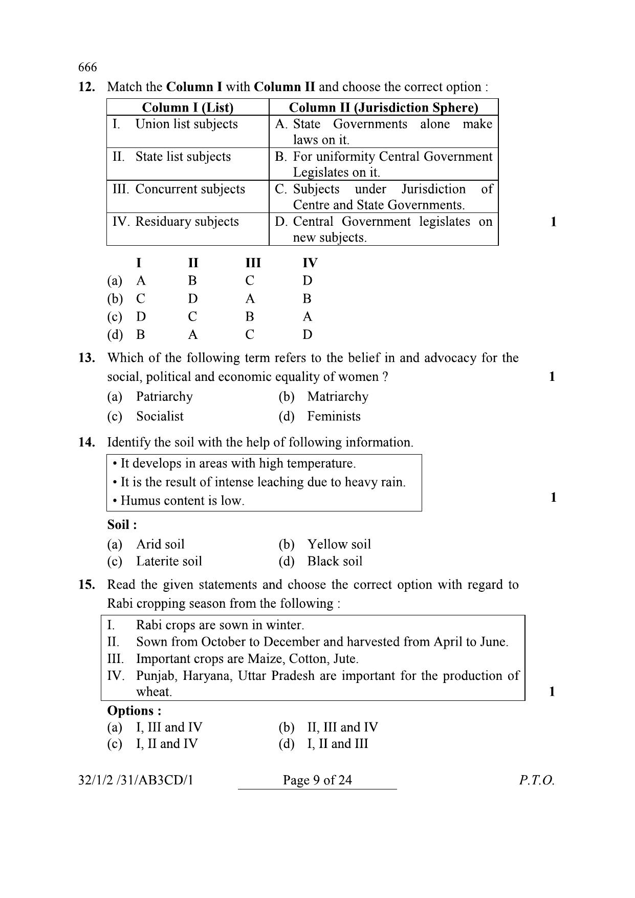 CBSE Class 10 32-1-2 Social Science 2024 Question Paper - Page 9