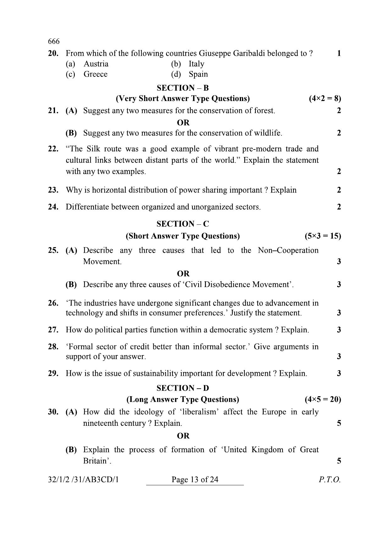 CBSE Class 10 32-1-2 Social Science 2024 Question Paper - Page 13