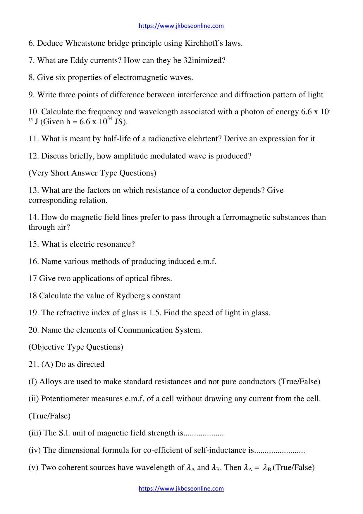 JKBOSE Class 12 Physics Question Papers 2013 (81017-P) - Page 2