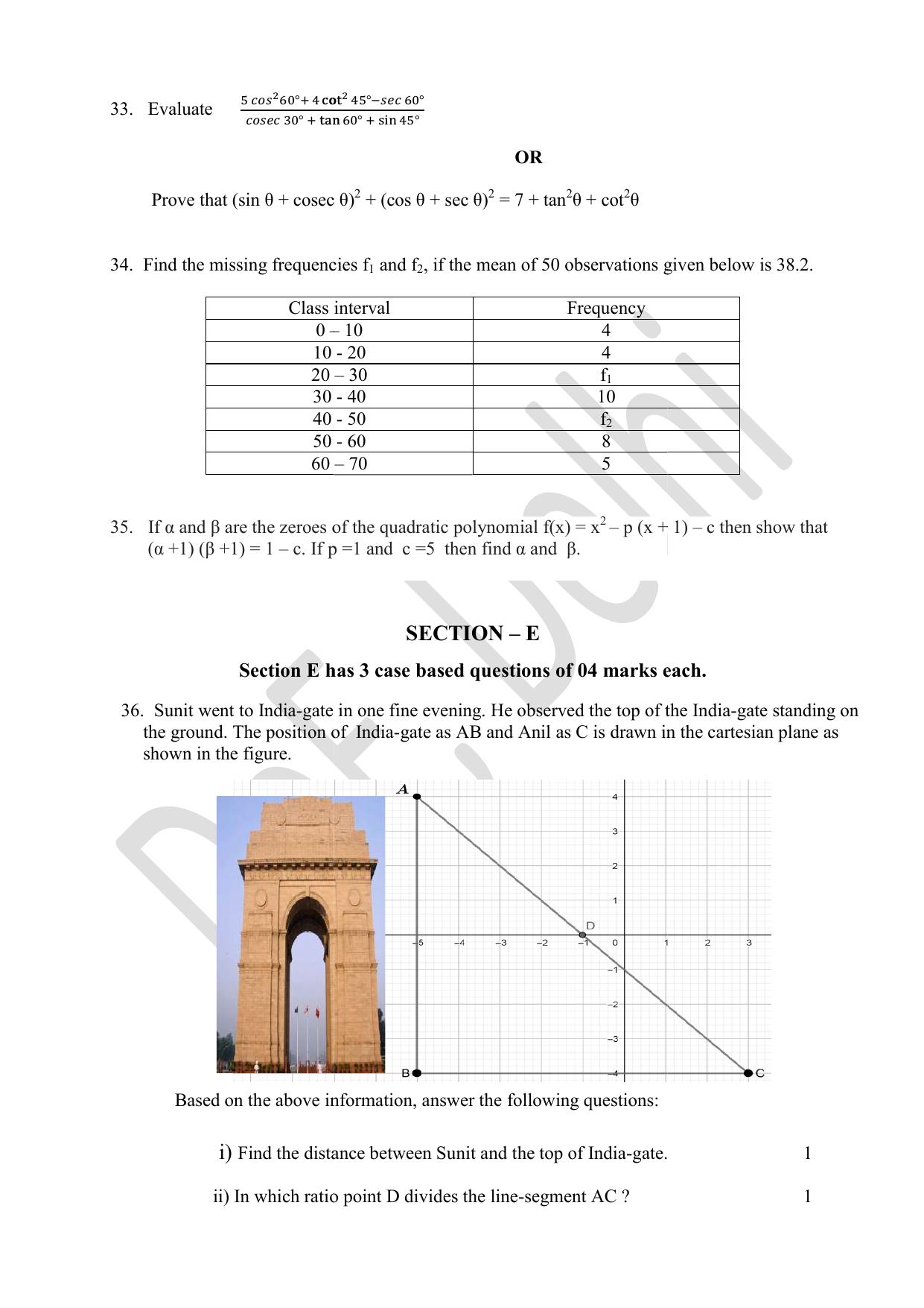 Edudel Class 10 Math (English) Practice Papers-2 (2023-24) - Page 6