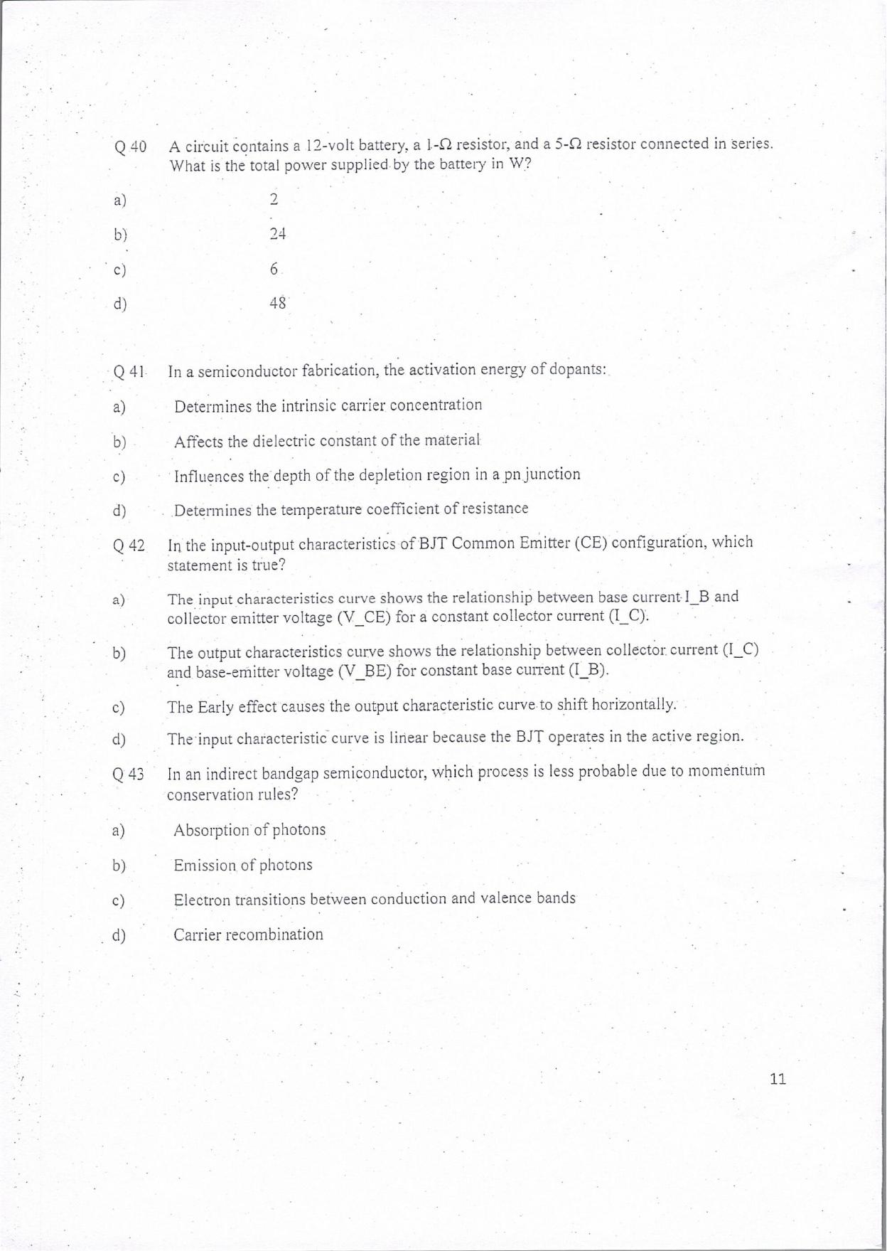 KUET 2024 BE/BTech Lateral Entry Question Paper - Page 12