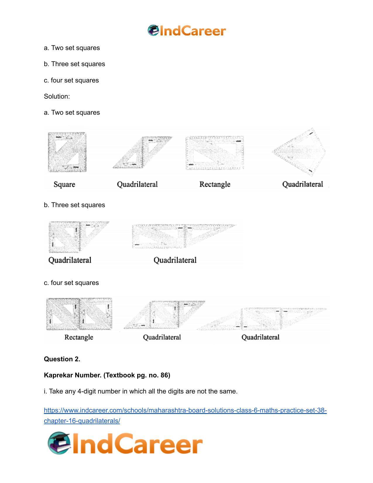 Maharashtra Board Solutions Class 6-Maths (Practice Set 38): Chapter 16- Quadrilaterals - Page 7