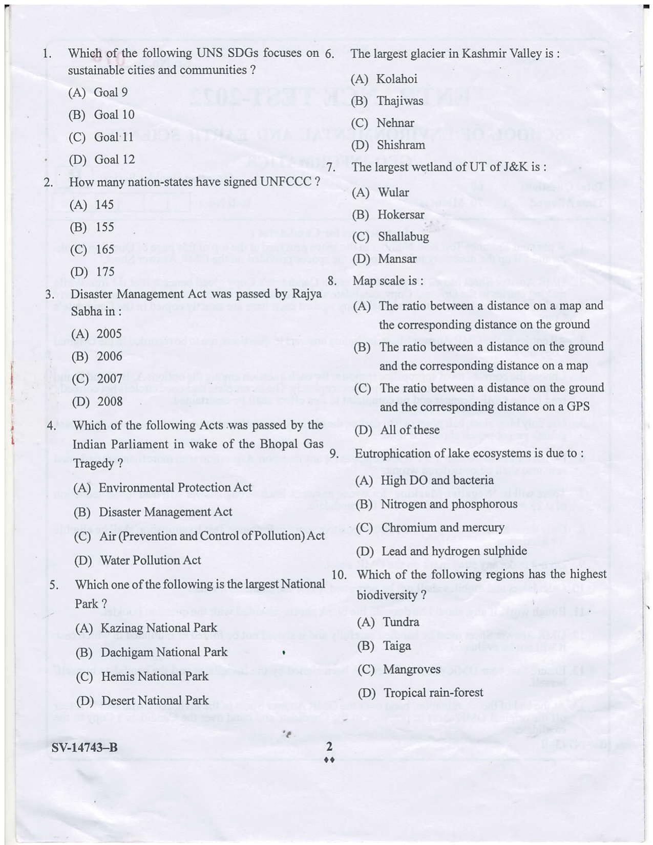 KUET 2023 M.Sc Geoinformatics Question Paper - Page 10