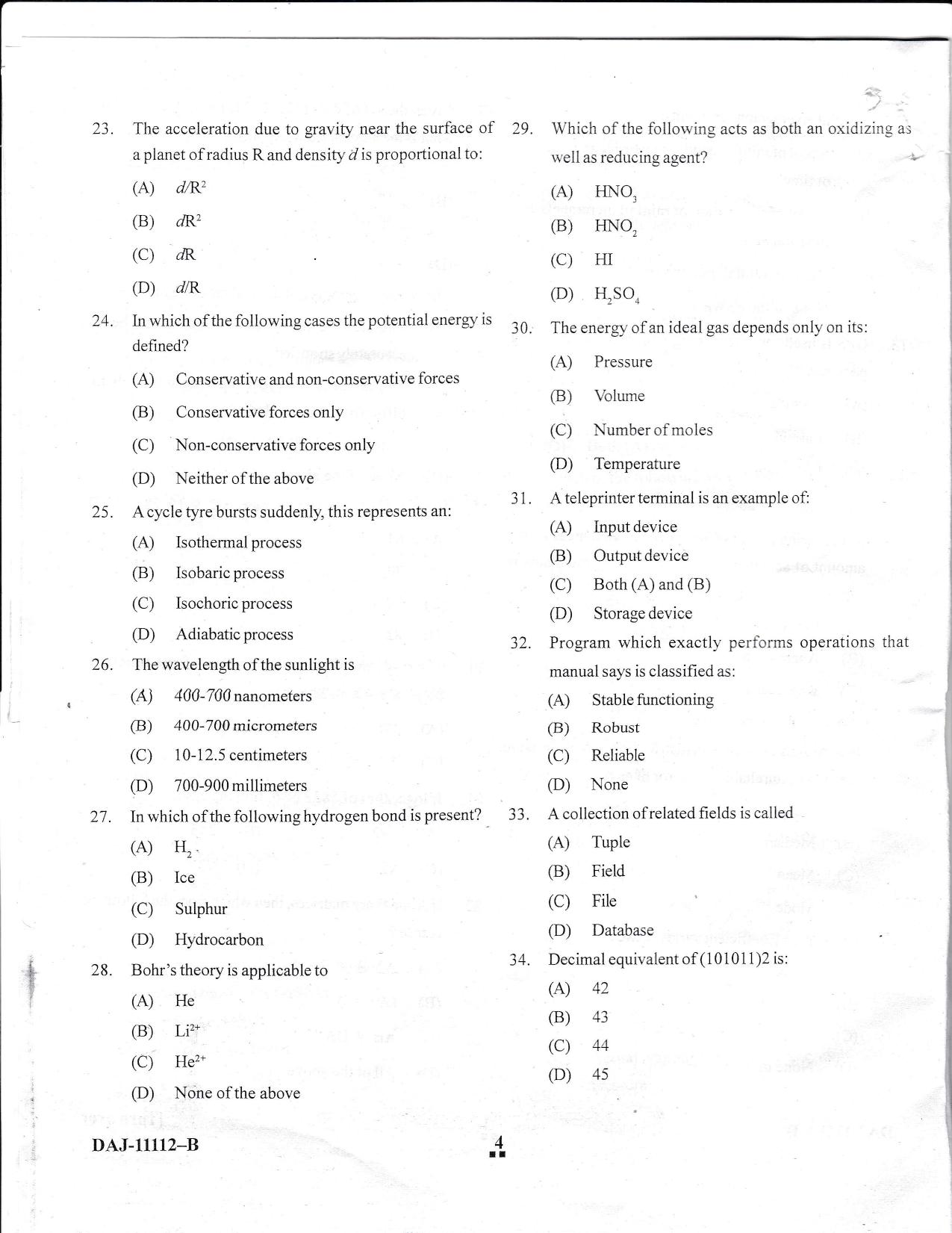 KUET 2023 M.Sc Geoinformatics Question Paper - Page 37