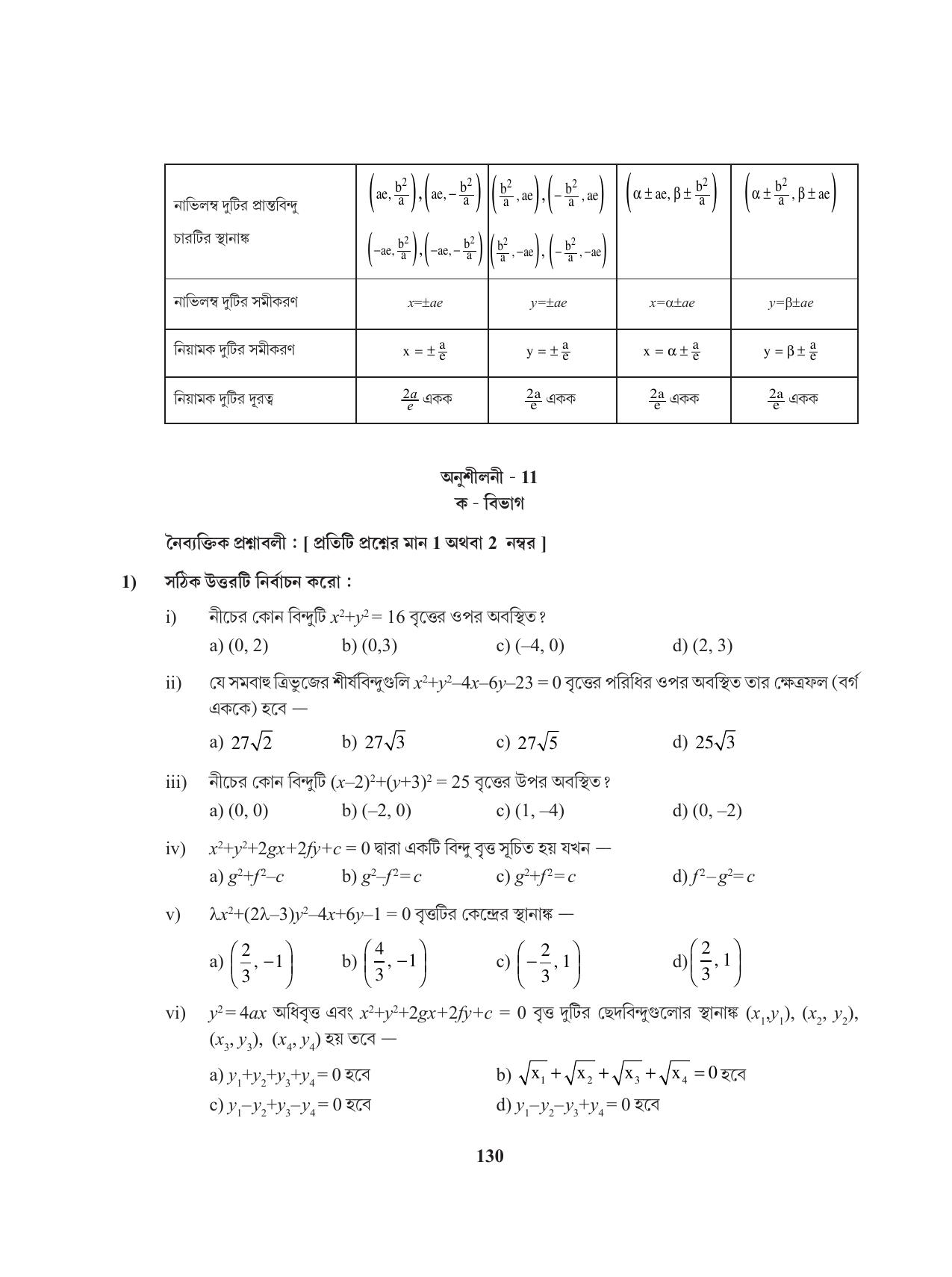 Tripura Board Class 11 Mathematics Bengali Version Workbooks - Page 130