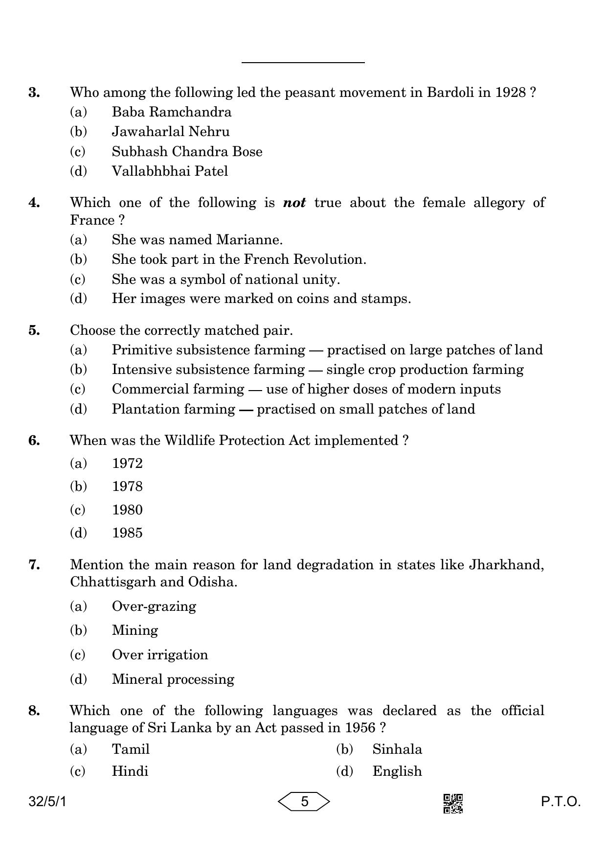 CBSE Class 10 32-5-1 Social Science 2023 Question Paper - Page 5