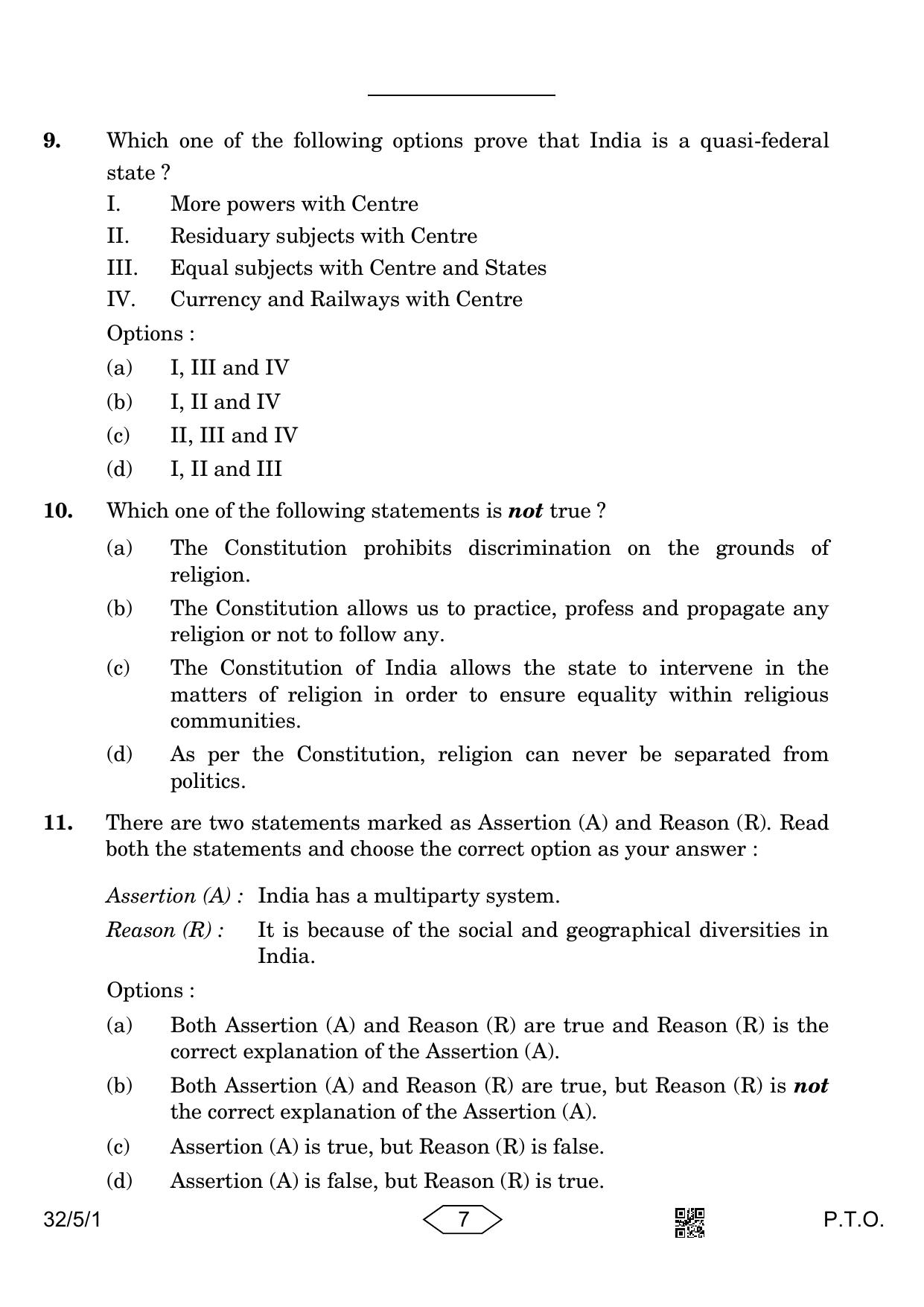 CBSE Class 10 32-5-1 Social Science 2023 Question Paper - Page 7