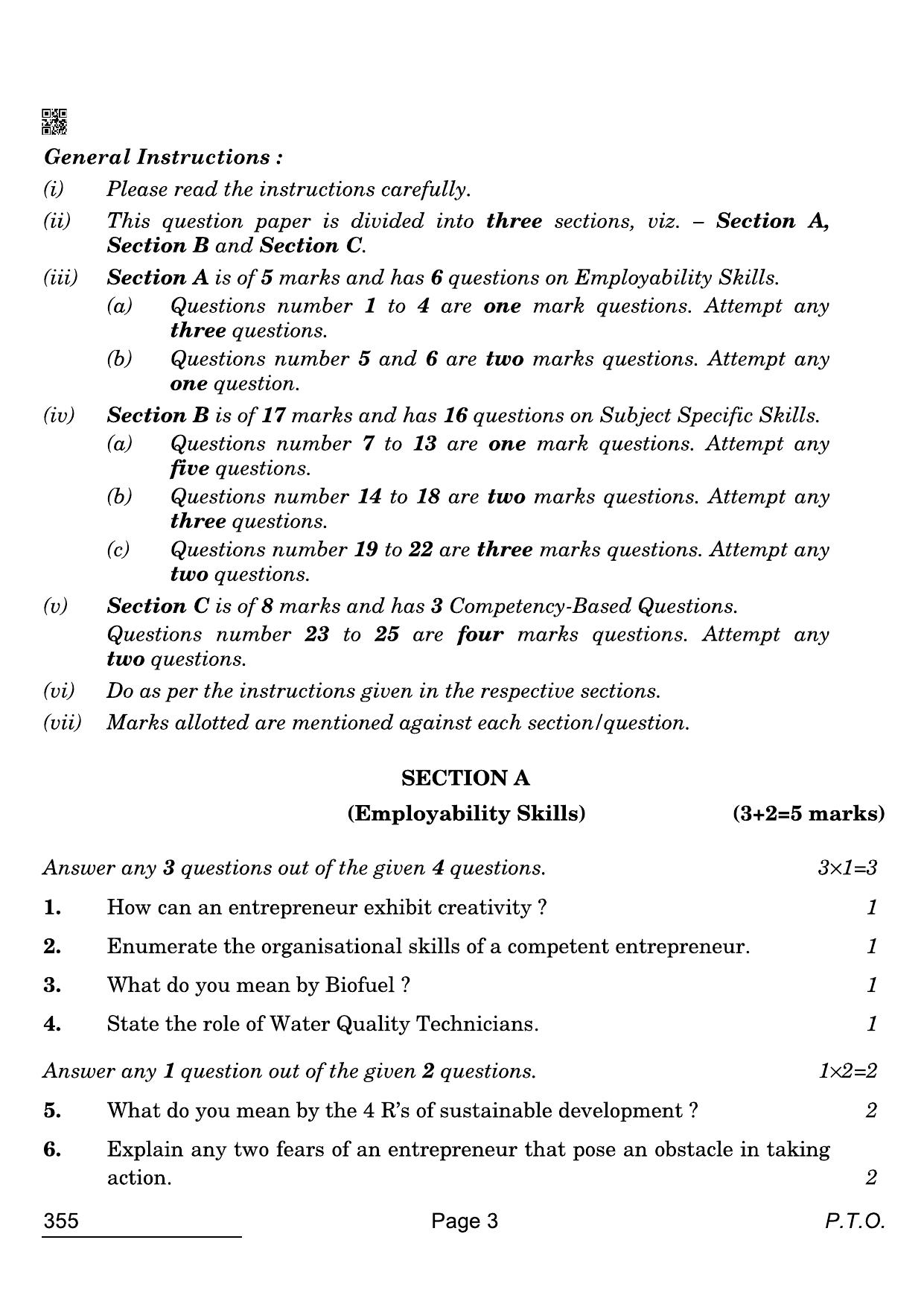 CBSE Class 12 355 Salesmanship 2022 Compartment Question Paper - Page 3