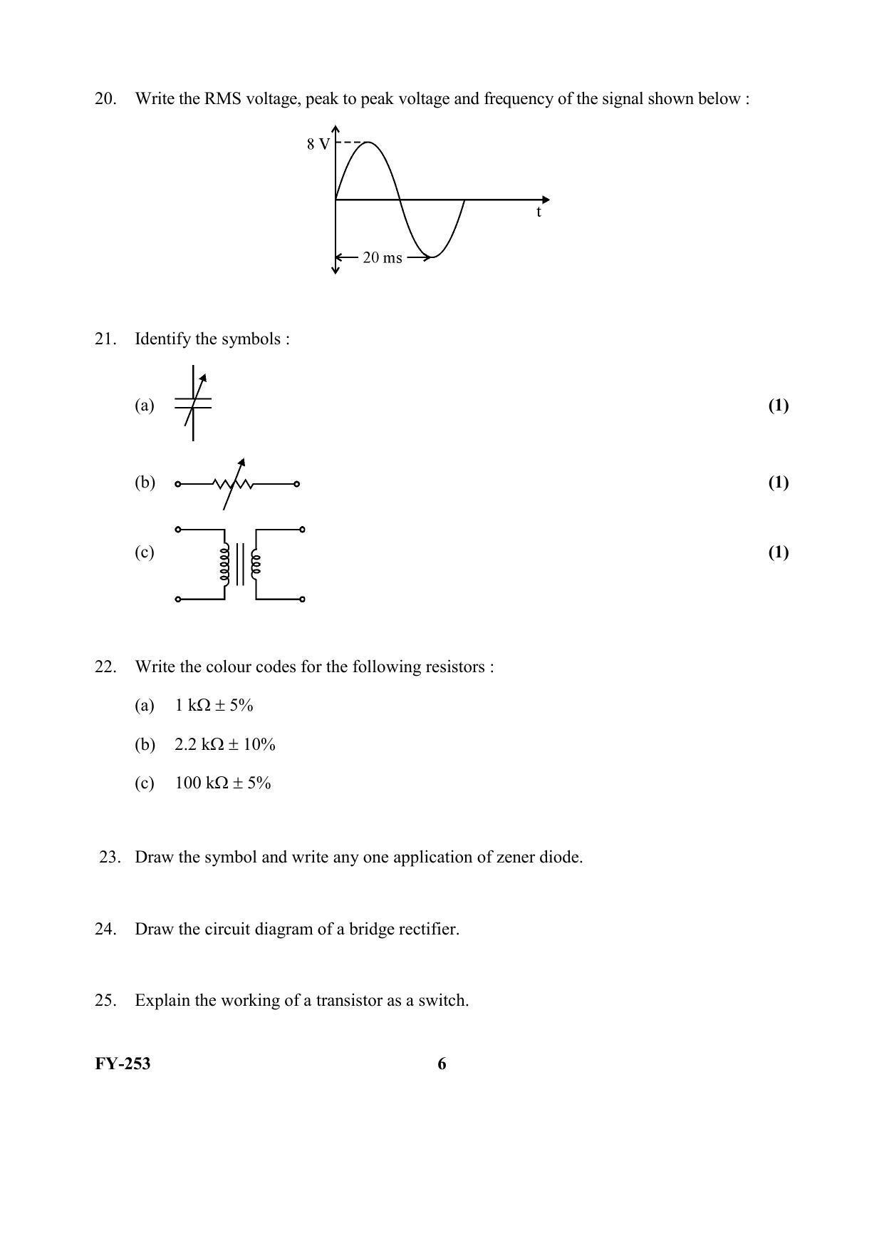 Kerala Plus One (Class 11th) Electronics Systems Question Paper 2021 - Page 6