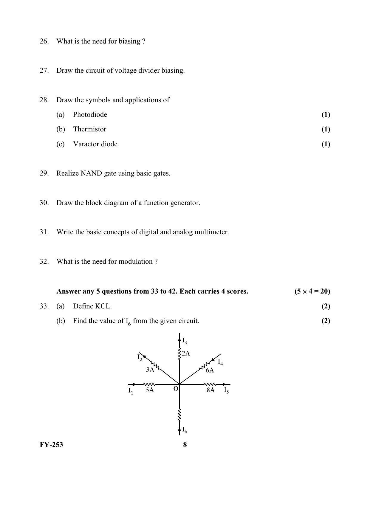 Kerala Plus One (Class 11th) Electronics Systems Question Paper 2021 - Page 8