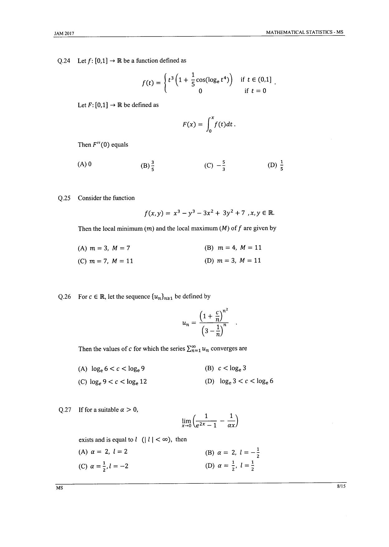 JAM 2017: MS Question Paper - Page 7