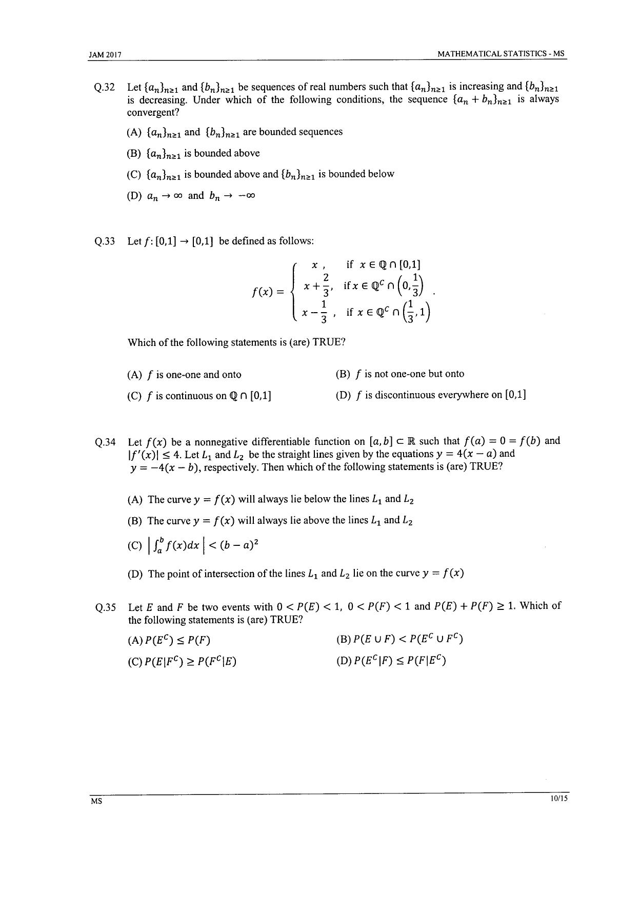 JAM 2017: MS Question Paper - Page 9