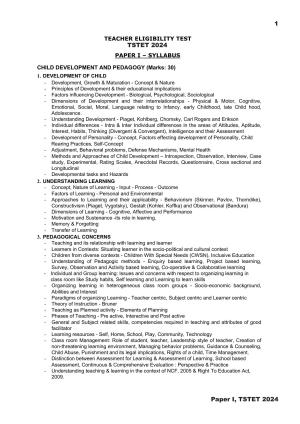 TS TET Syllabus - Paper-I (Tamil)