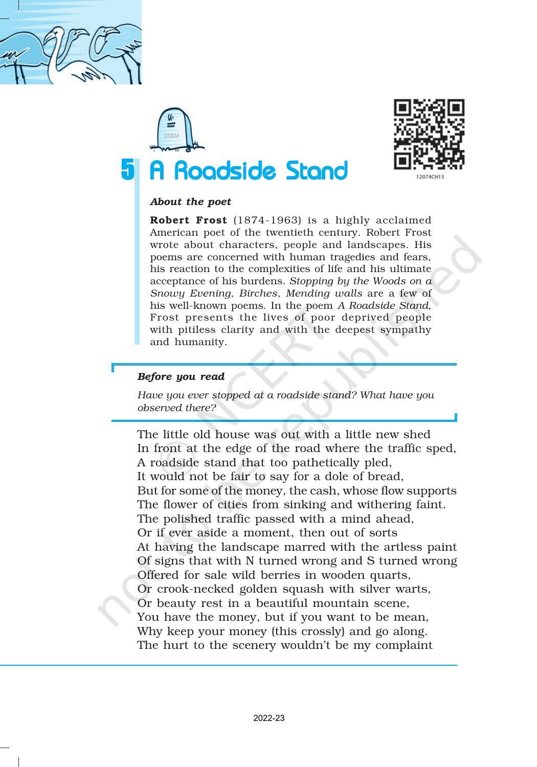 NCERT Book for Class 12 English Chapter 5 A Roadside Stand - Page 1