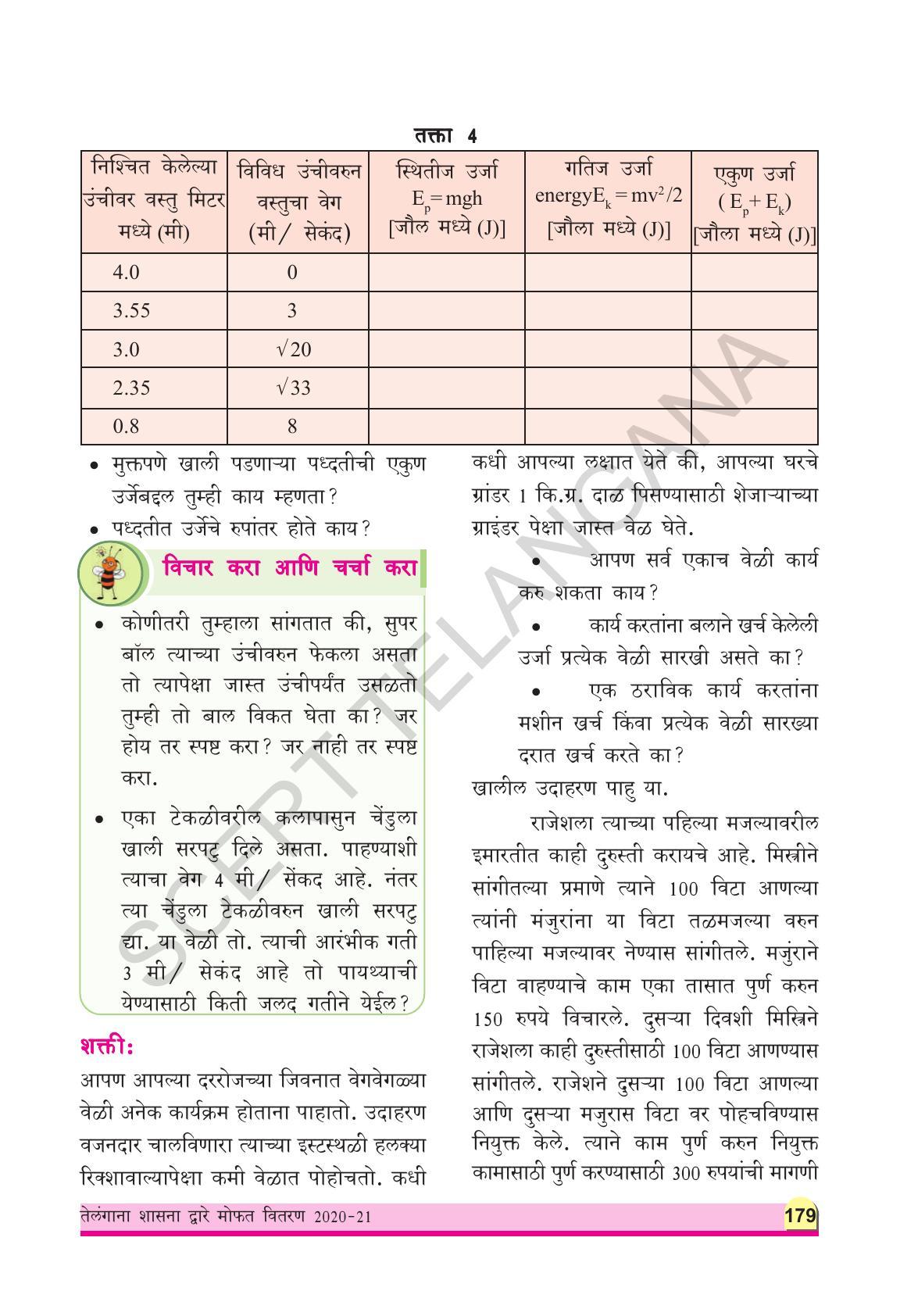 TS SCERT Class 9 Physical Science(Marathi Medium) Text Book - Page 191