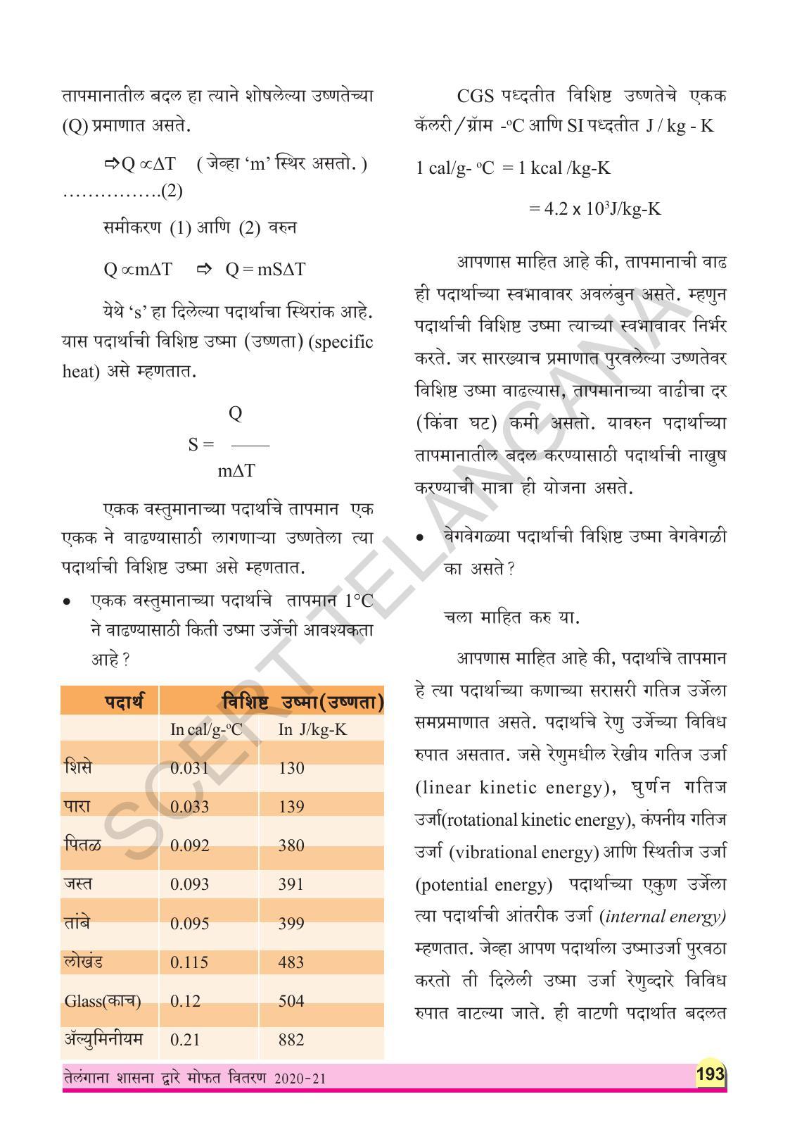TS SCERT Class 9 Physical Science(Marathi Medium) Text Book - Page 205