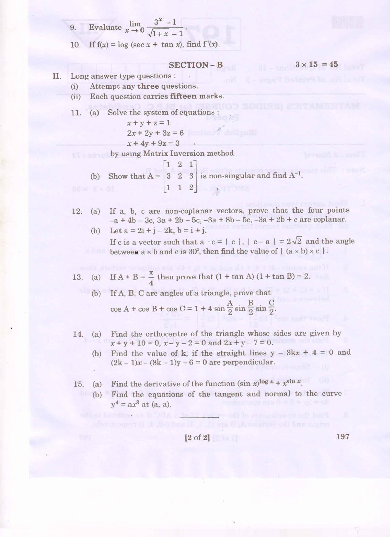AP Inter 1st Year Mathematics - I(EM)BridgeCourse Question Paper September-2021 - Page 2