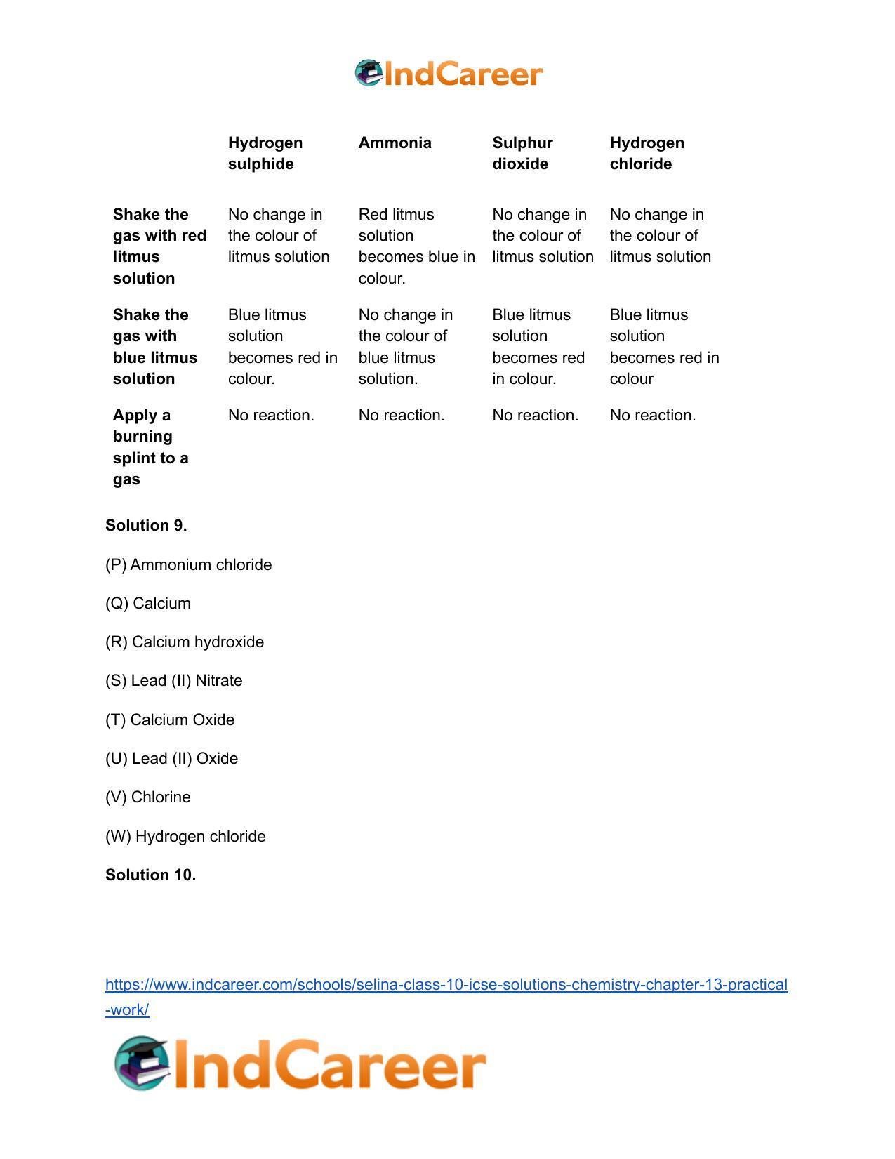 Selina Class 10 ICSE Solutions Chemistry : Chapter 13- Practical Work - Page 5