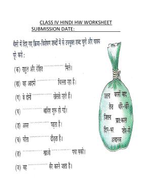 Worksheet for Class 4 Hindi Assignment 21
